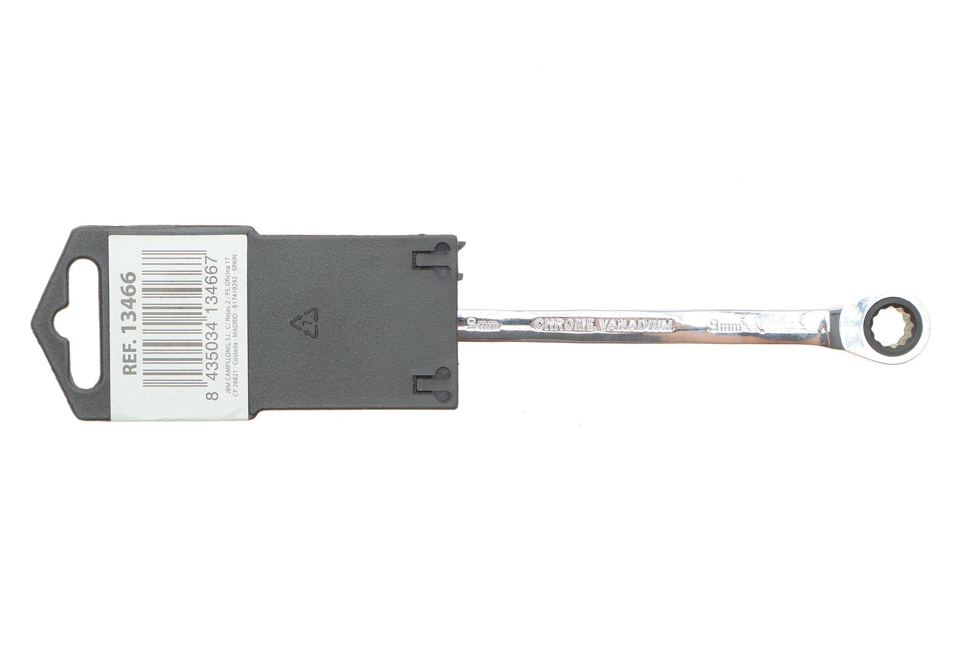 Ключ ріжково-накидний з тріскачкою 9 мм 90 зуб. L-145 мм