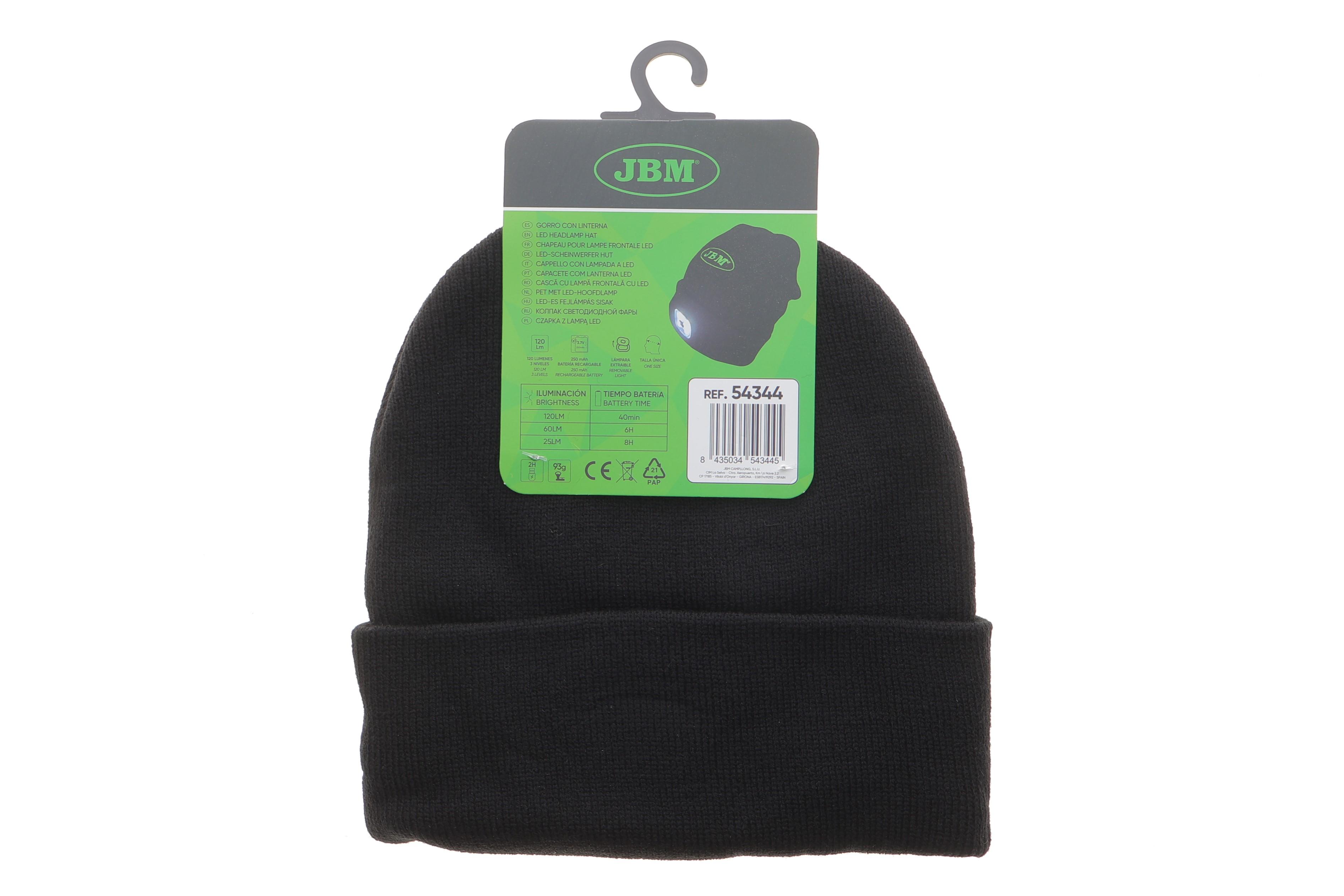 Шапка з LED-ліхтариком (USB-зарядка) (25-60-120Lm)