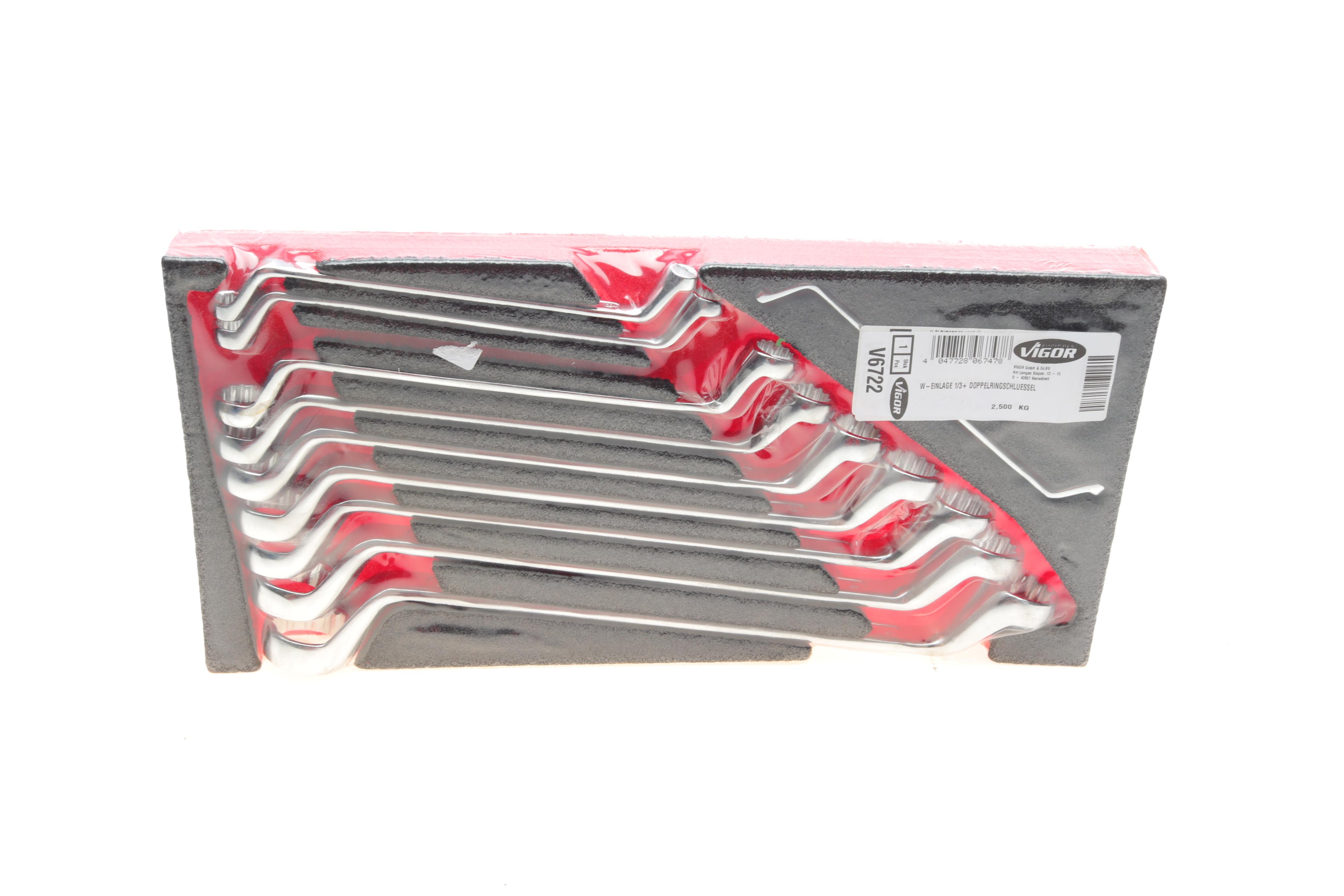 Набор ключей коленчатый 6x7-25х28 mm 75° 11 ед.