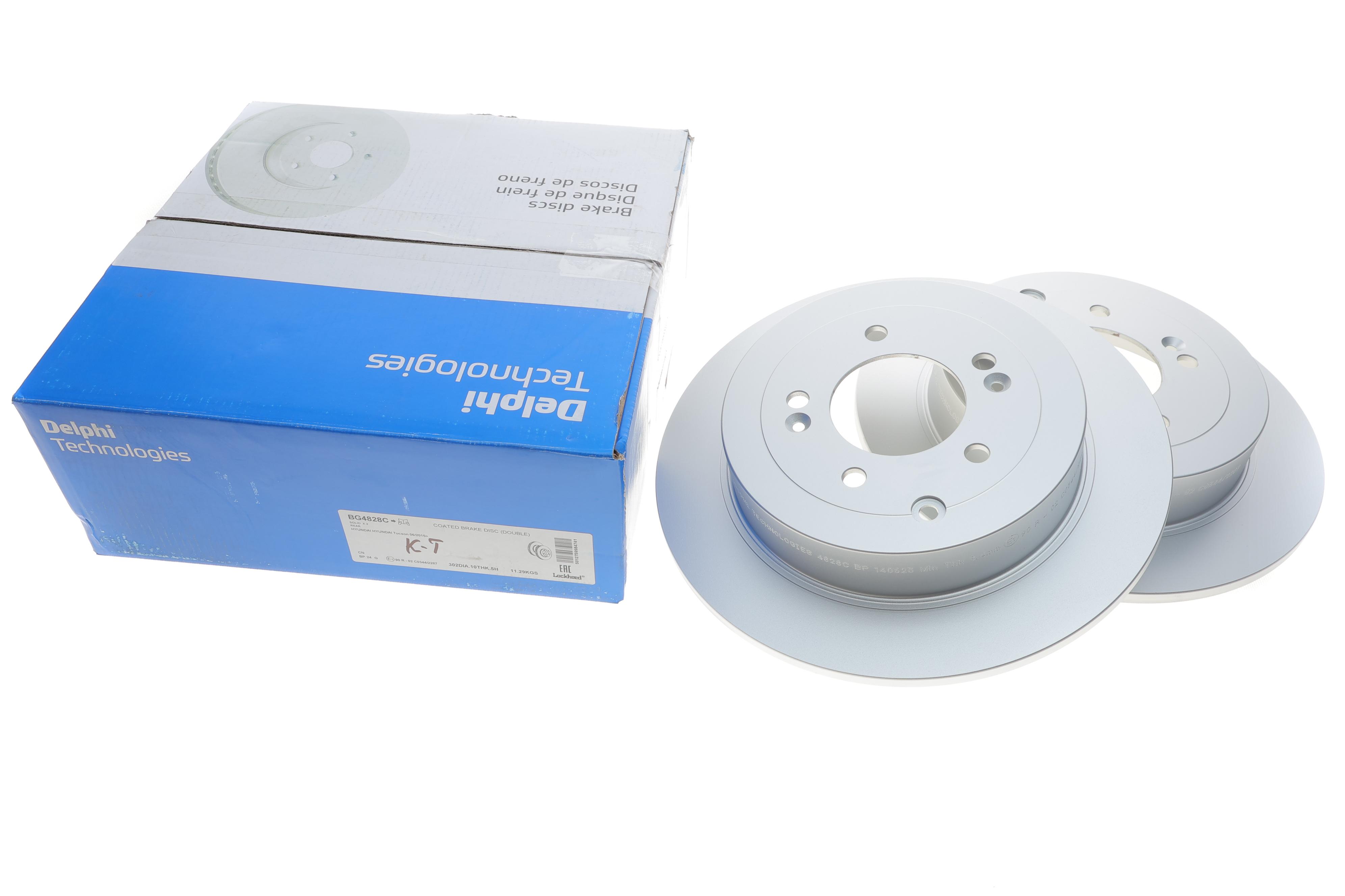 Диск тормозной (задний) (к-кт 2 шт) Hyundai Tucson II 15-/Kia Sportage 16- (302x10) (с покрыт.)