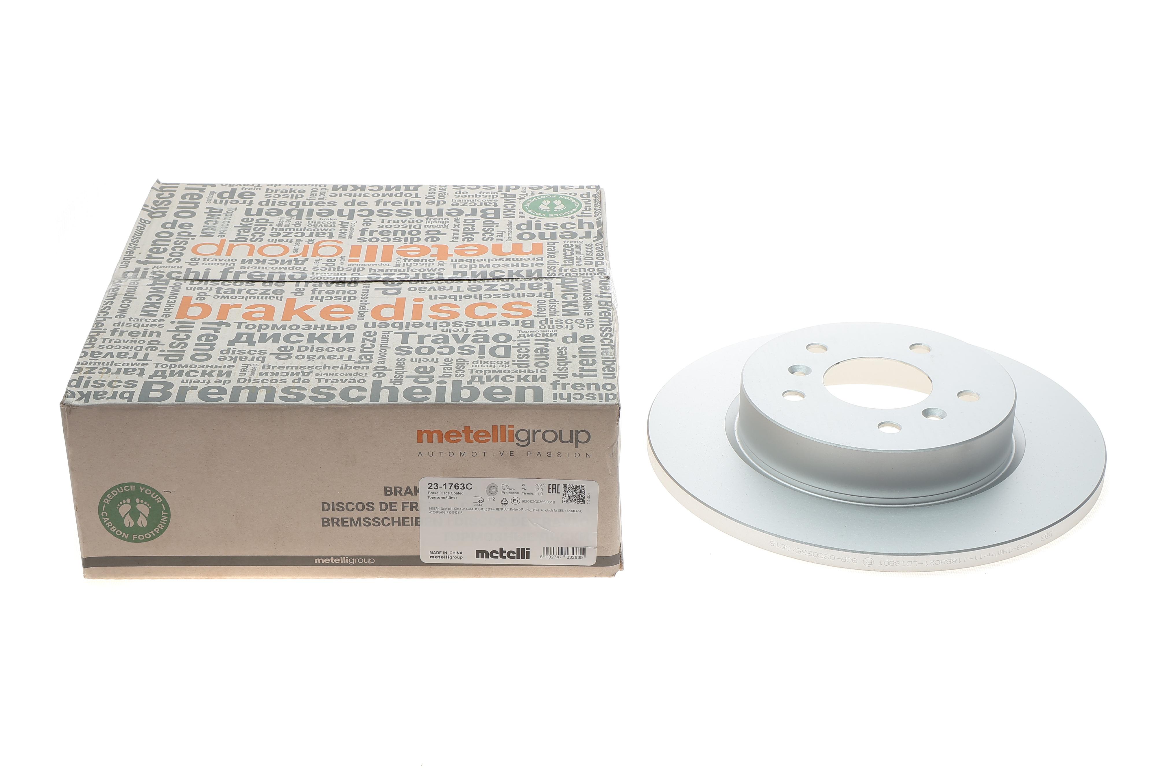 Диск гальмівний (задній) Nissan Qashqai II/ Renault Kadjar 13- (290x13)