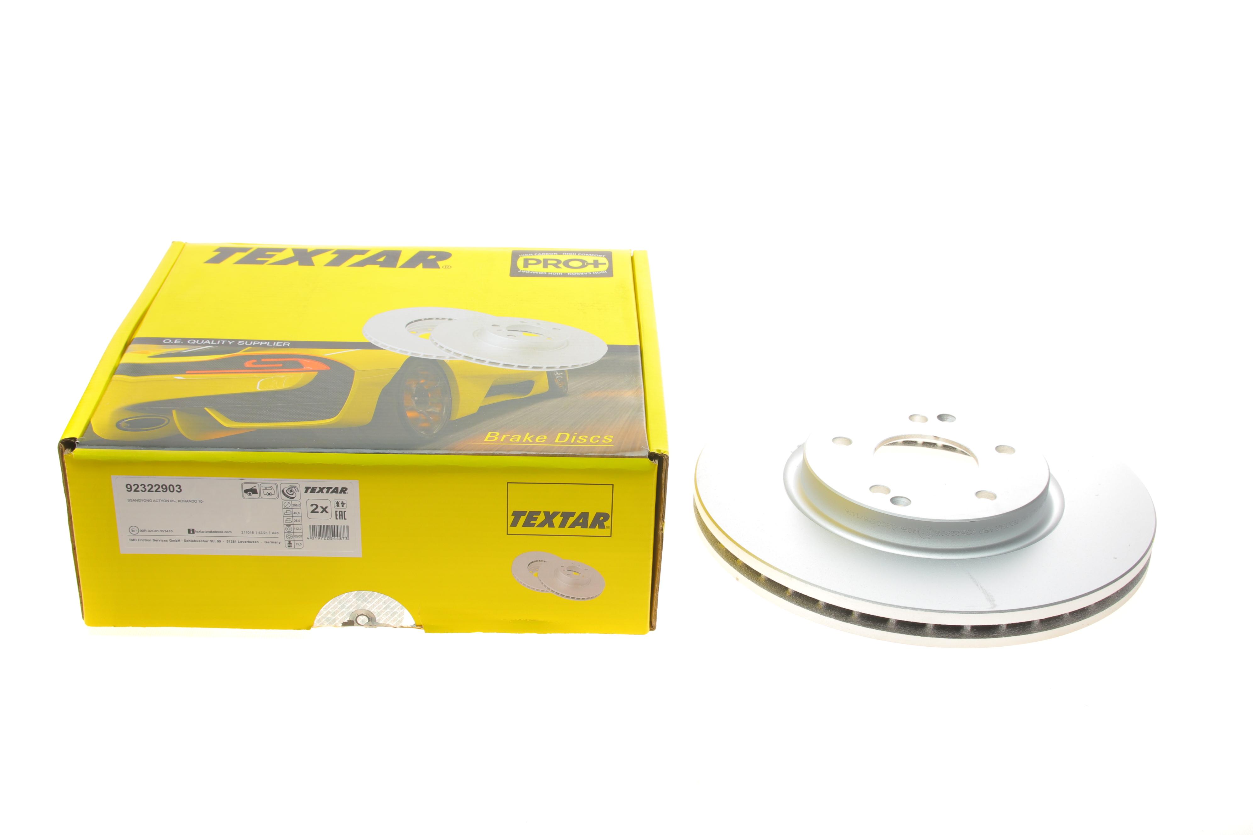 Диск гальмівний (передній) Ssangyong Actyon Sports I/Korando 11- (298x26) (PRO)