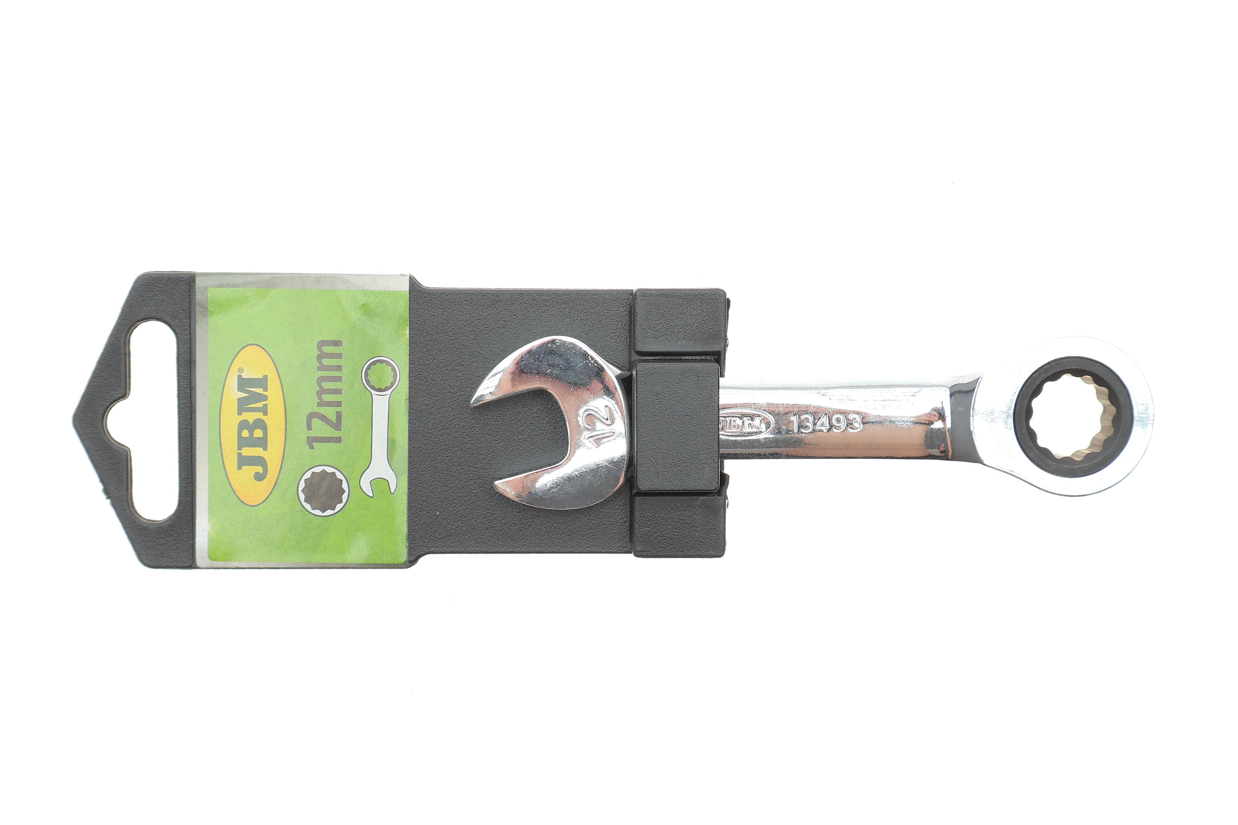 Ключ ріжково-накидний з тріскачкою 12 мм 72 зуб. L-100 мм