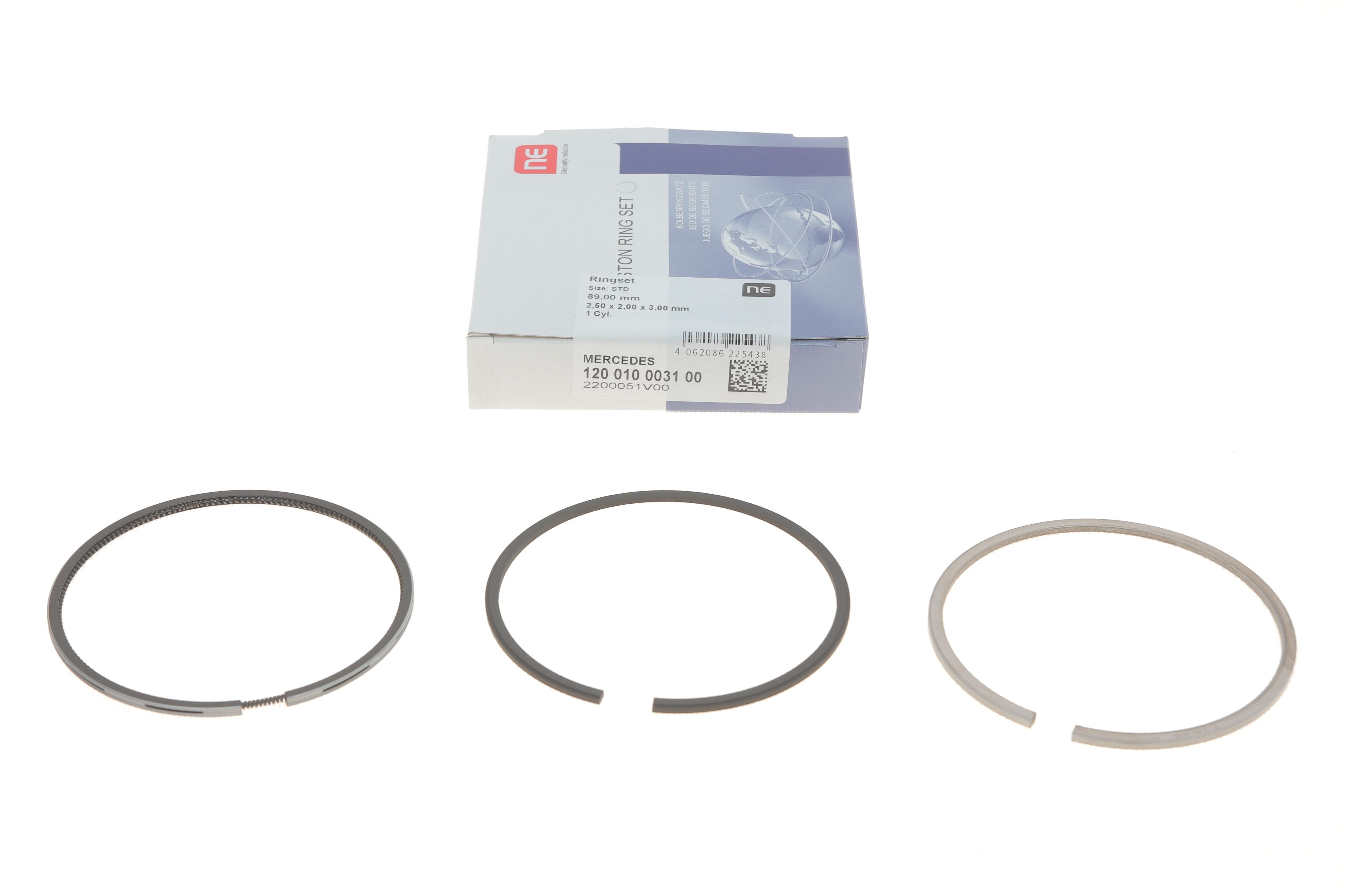 Кольца поршневые MB OM601-604D (89.00mm/STD) (2.5-2-3) = 8910590000