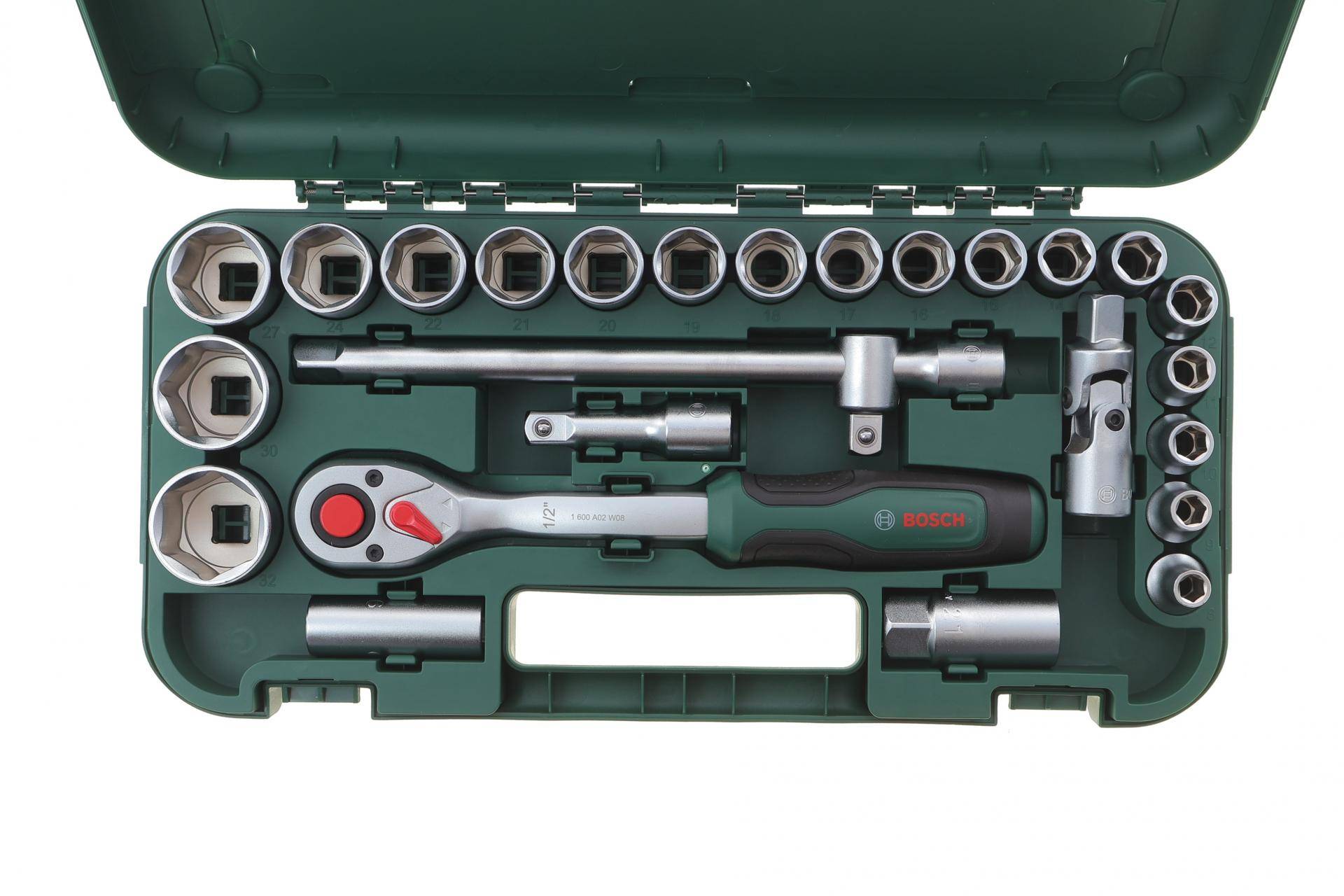 Набір наскрізних торцевих головок з тріскачкою 1/2" 25 од.