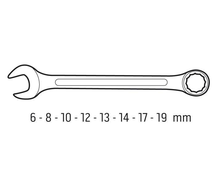 Набір ключів ріжково-накидних 6-19 мм 8 од.