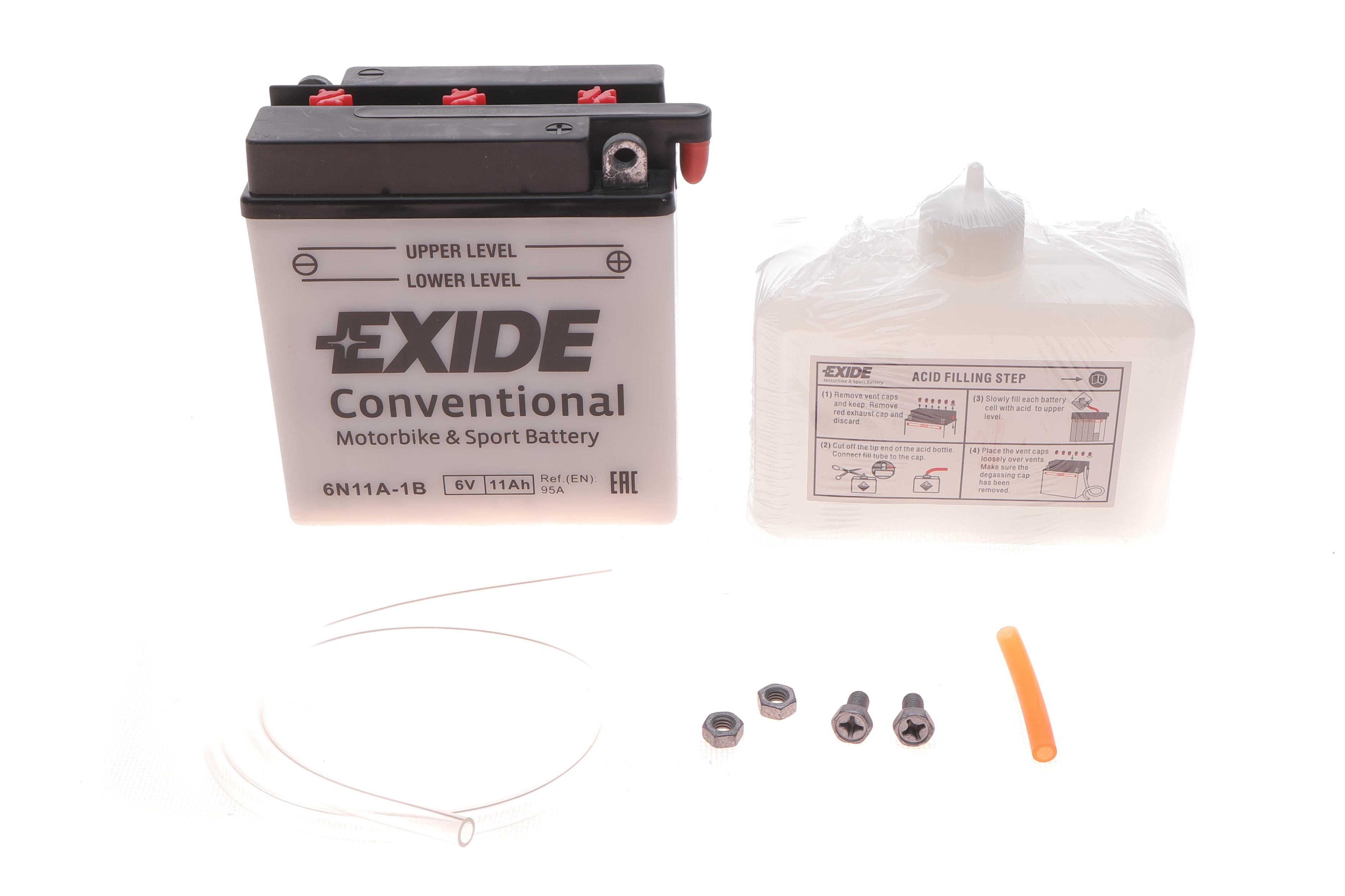 Акумуляторна батарея 11Ah/95A (121x59x131/+R/B0) (мото) (сухозаряджений)