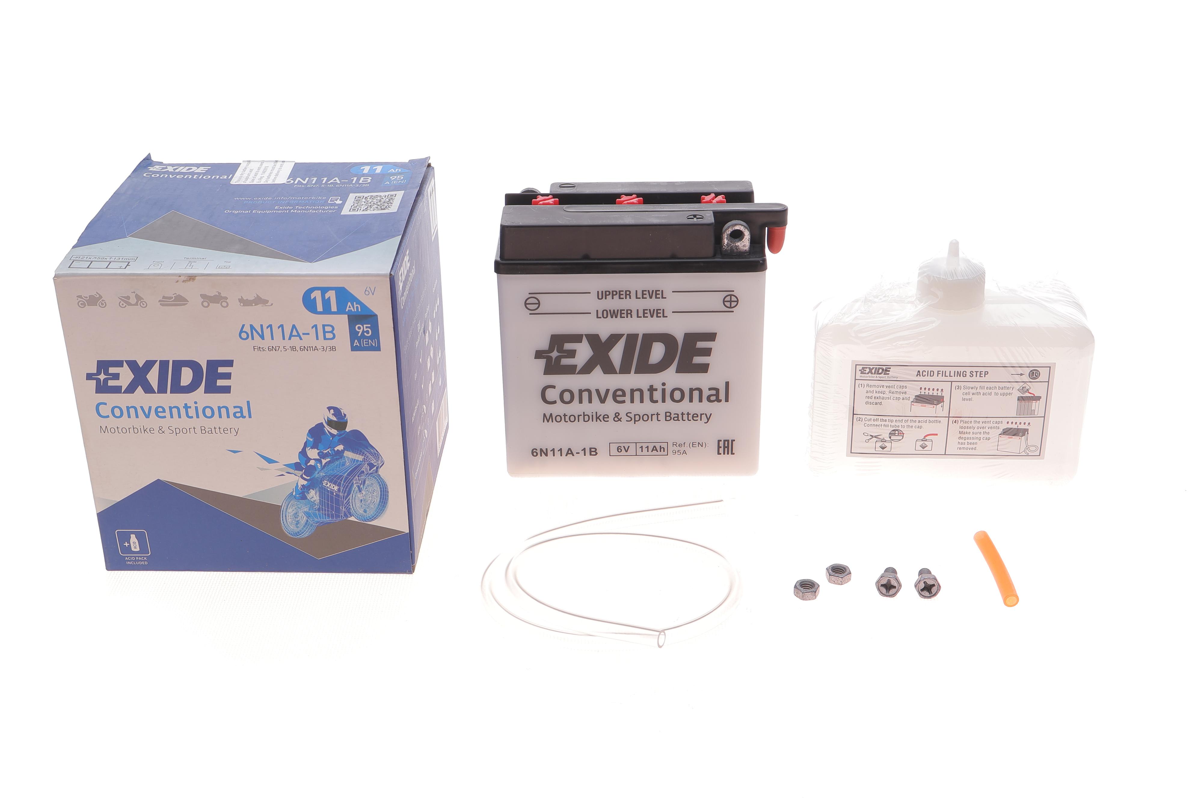 Акумуляторна батарея 11Ah/95A (121x59x131/+R/B0) (мото) (сухозаряджений)