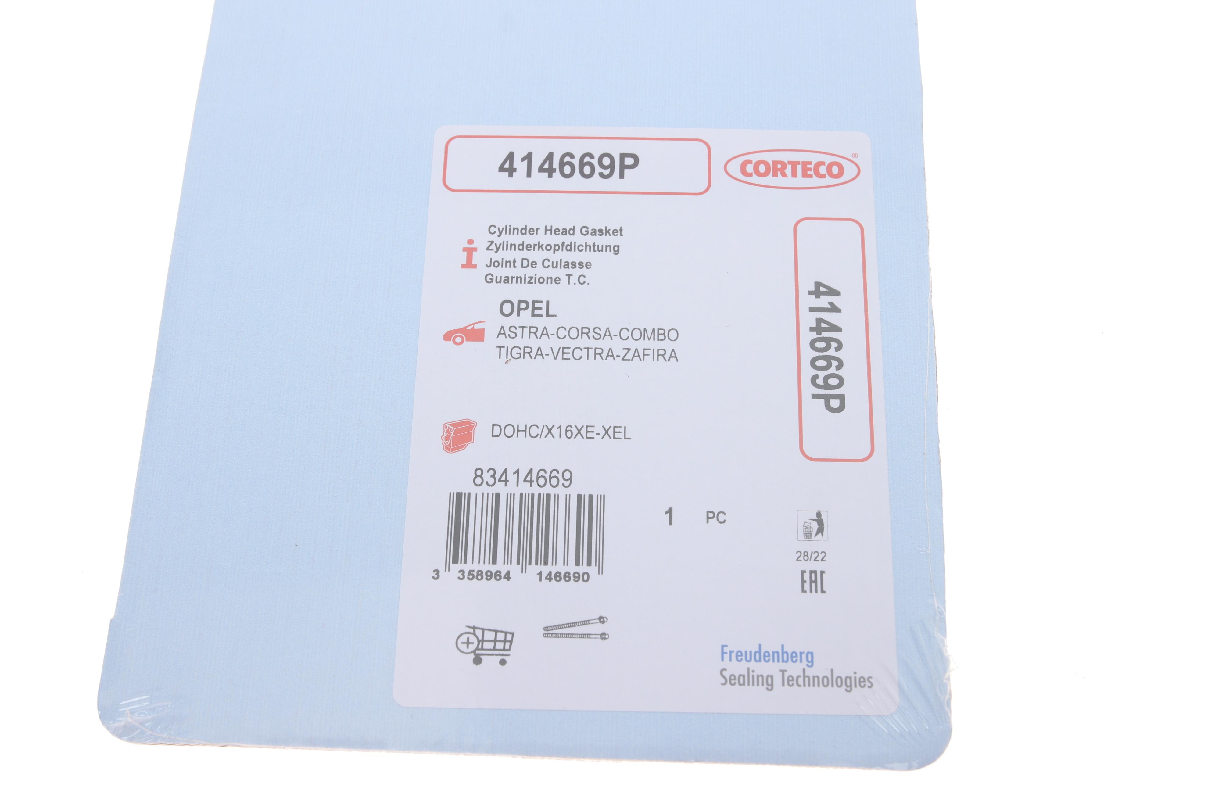 Прокладка ГБЦ Opel Corsa B 1.6 -00, Ø80,50mm, 1.30mm, C 16 SEL/X 16 XE