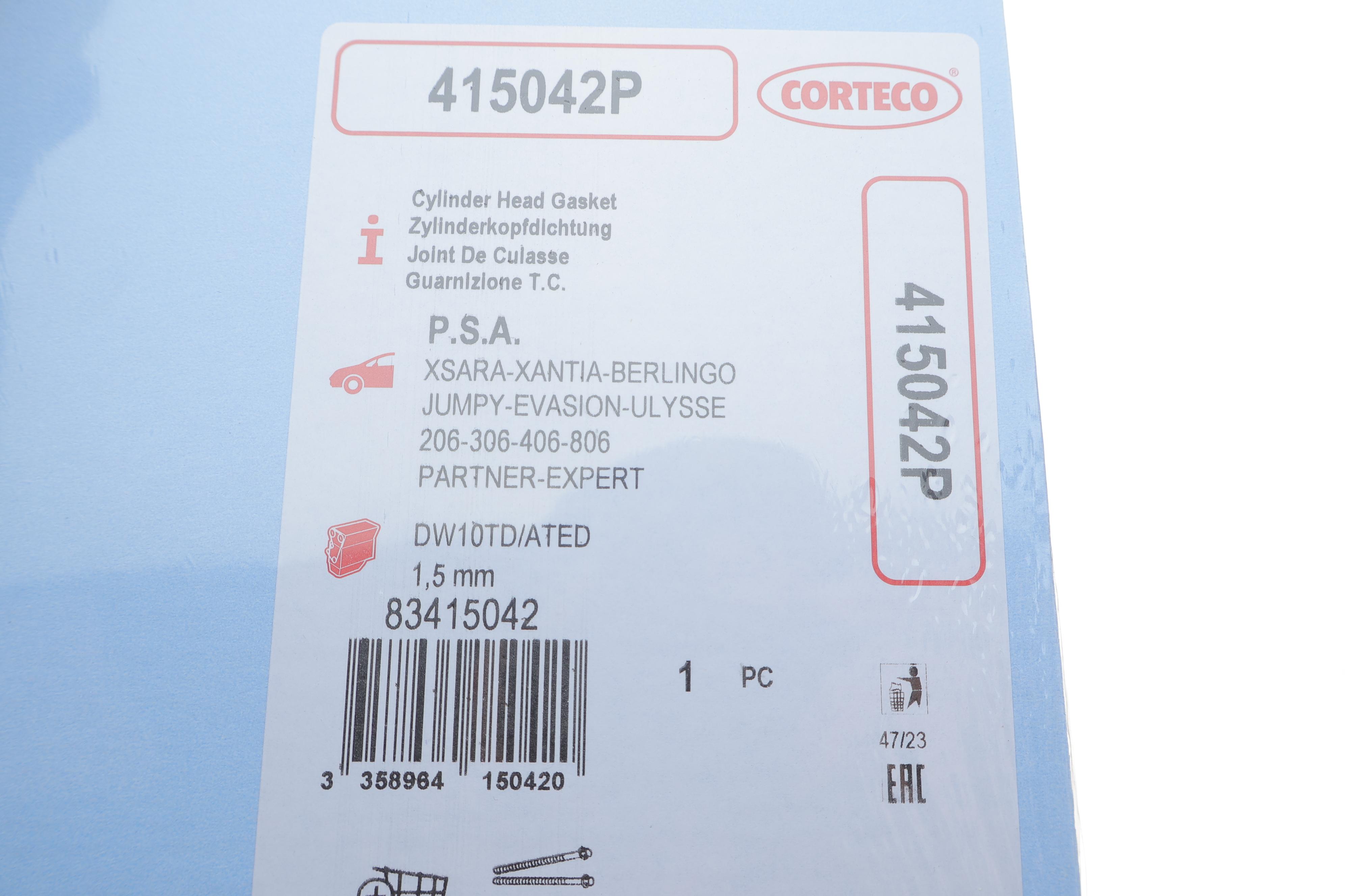 Прокладка ГБЦ Fiat Scudo 2.0JTD 99-16 (Ø86,00mm 1.50mm) (5 міток)