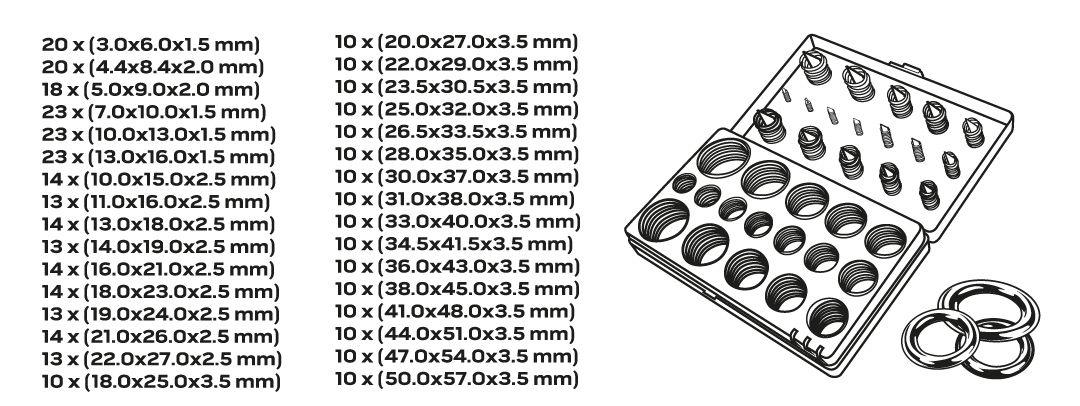 Набір кілець гумових O-ring 419 од.