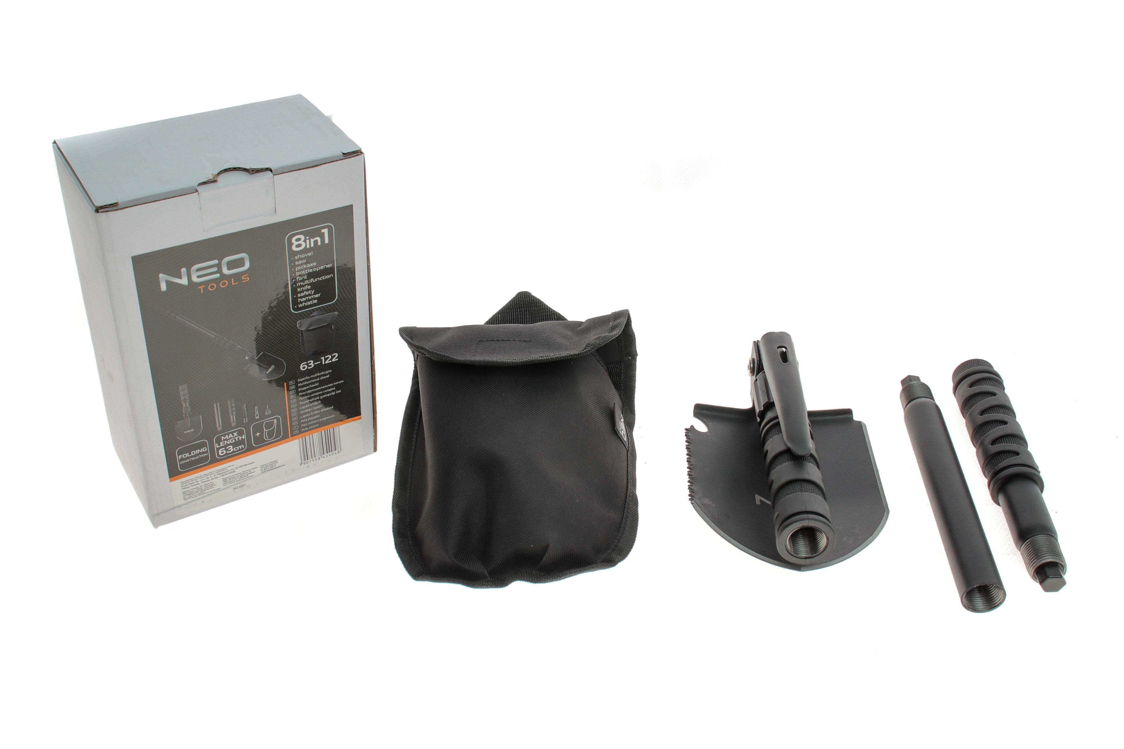 Лопата туристична (630mm) (8в1:пила/кирка/відкривачка/кремінь/ніж/пробійник/свисток/чохол)