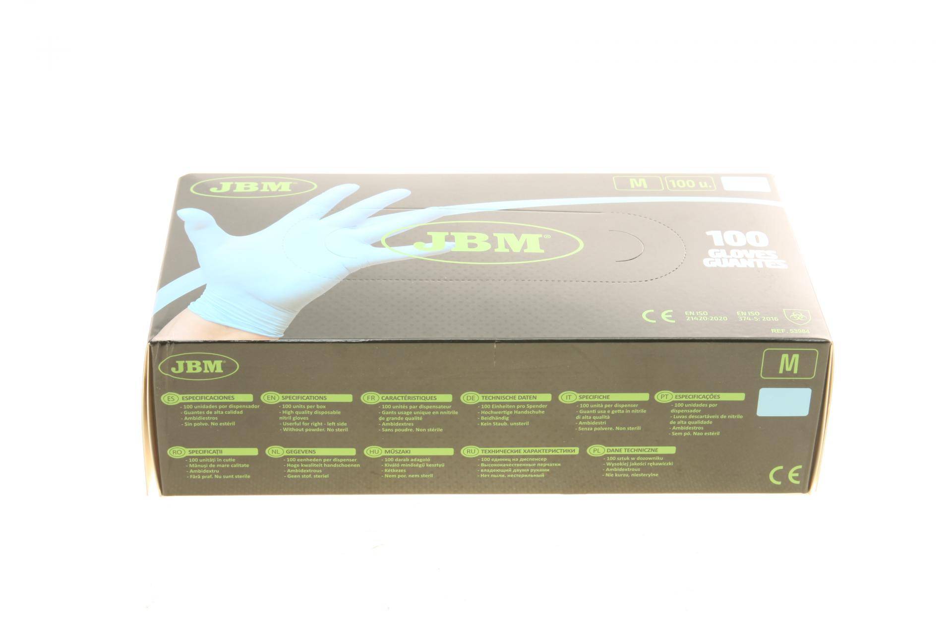 Рукавиці нітрилові (M) 100 шт. 3,5 mil (блакитні)