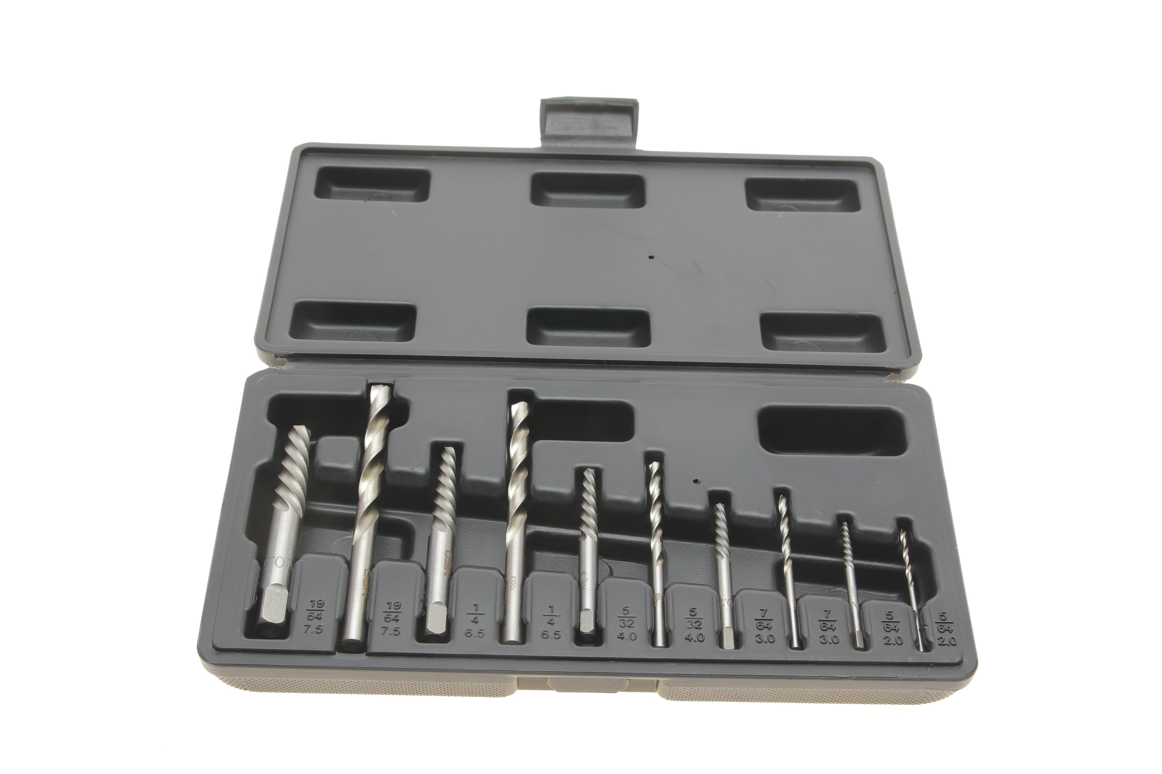 Набір екстракторів для вилучення зламаних/пошкоджених болтів/шпильок (10шт) M3-M18