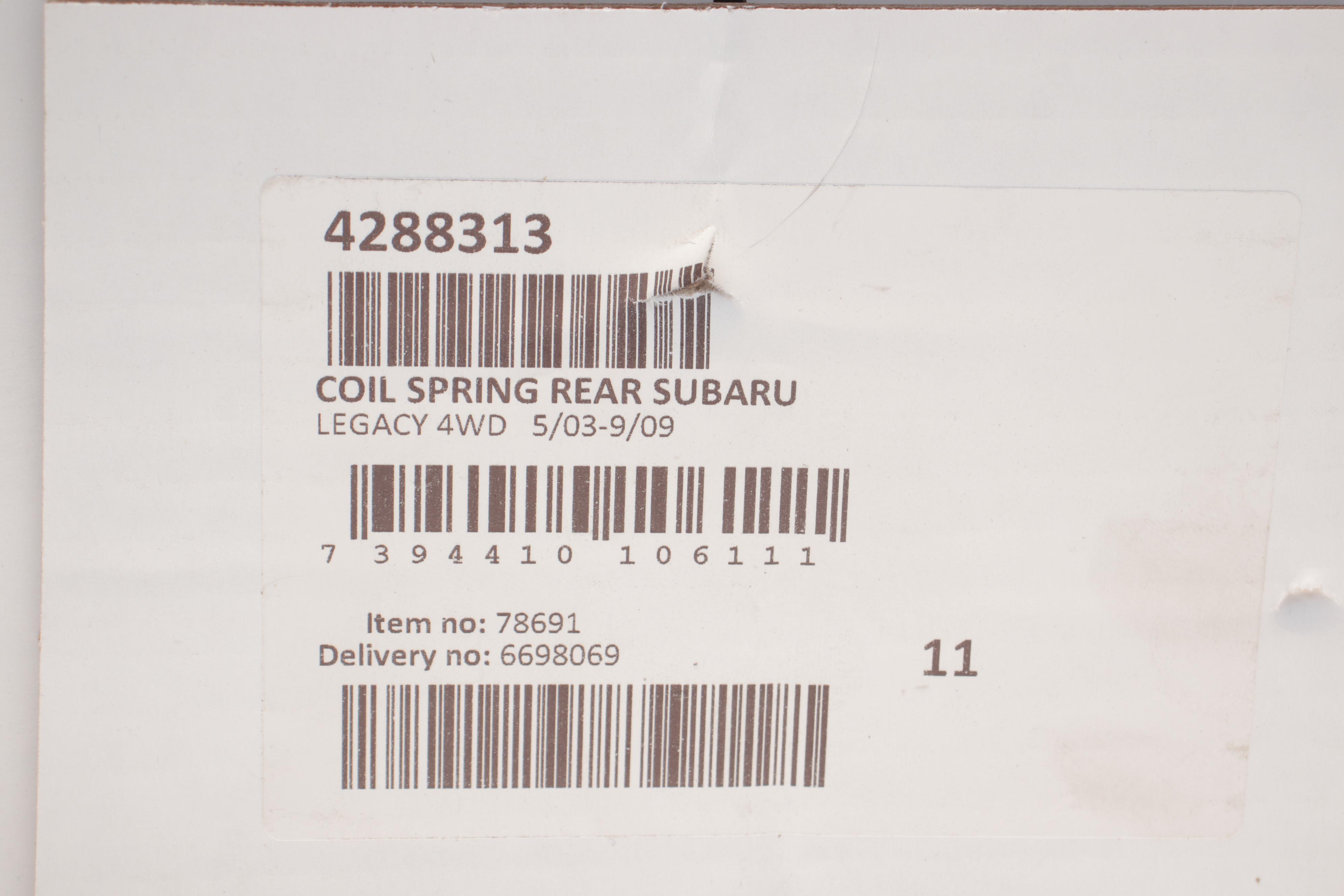 Пружина (задняя) Subaru Legacy IV 2.0AWD/2.0D AWD/2.0R AWD/2.5AWD/2.5i AWD/3.0R AWD 03-09 (седан)