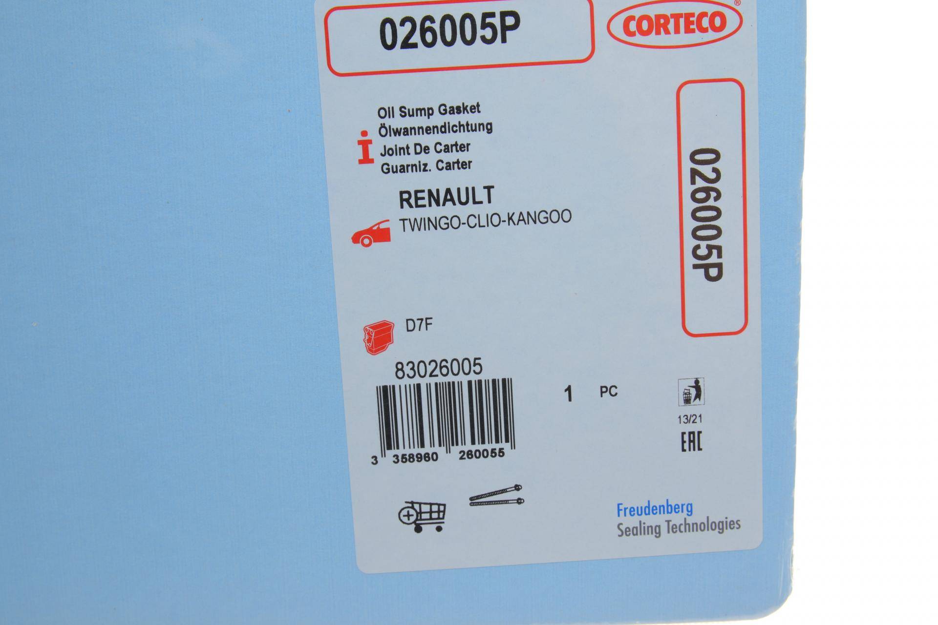 Прокладка піддону Renault Clio/Kangoo/Twingo 96-