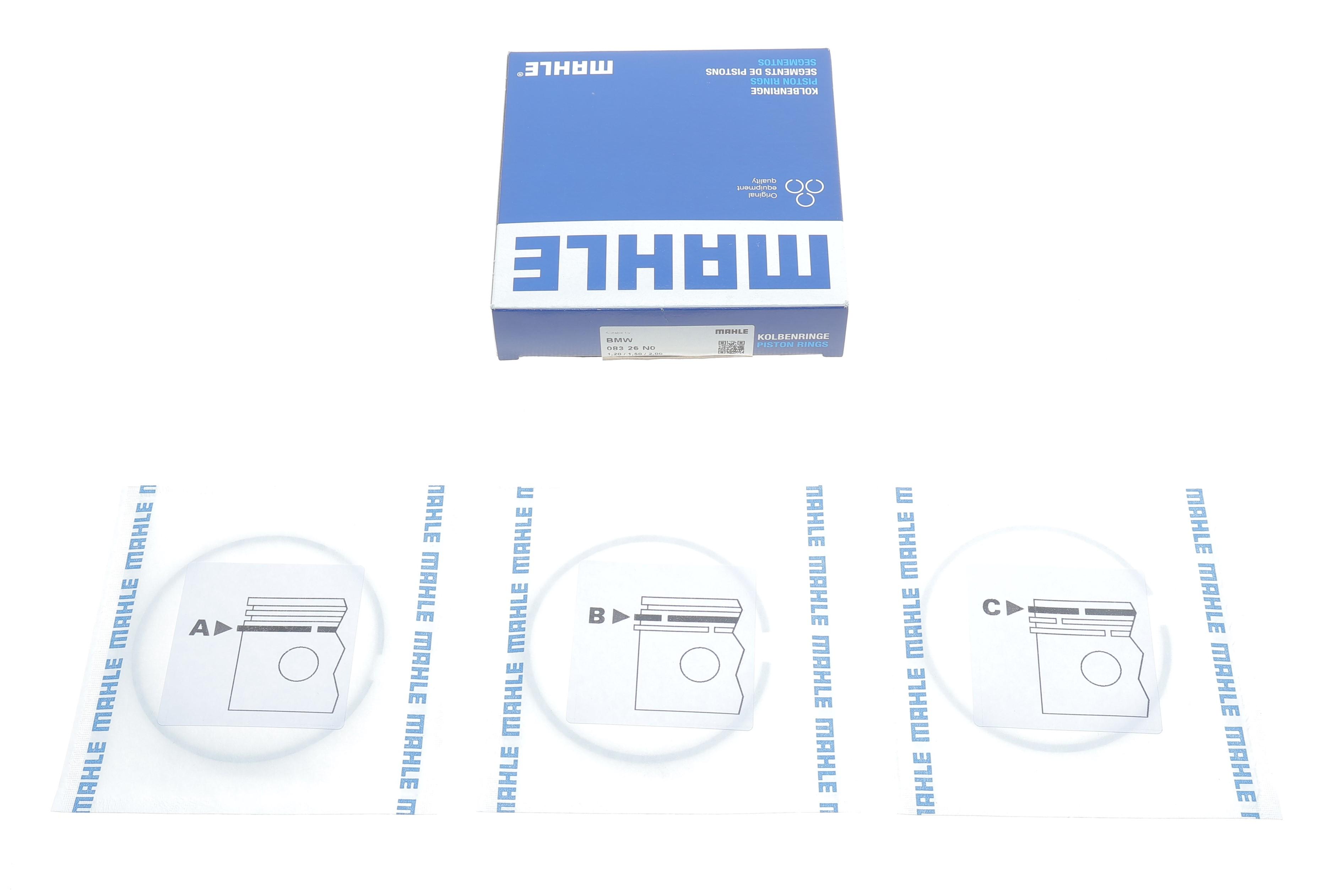 Кільця поршневі BMW 5 (E39/E60) 2.2i (M54) (80.00mm/STD) (1.2-1.5-2)