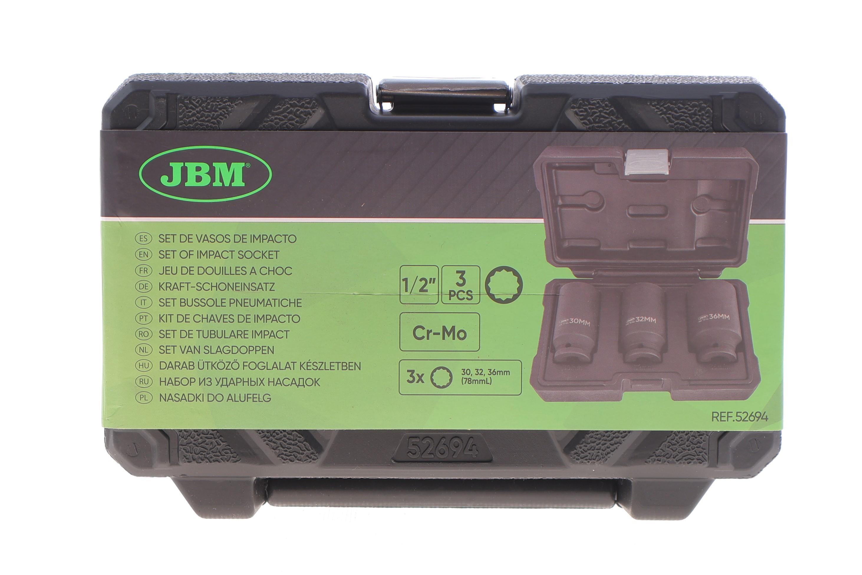 Набір ударних головок 12-граней 1/2" 30-32-36 мм Long 78 мм