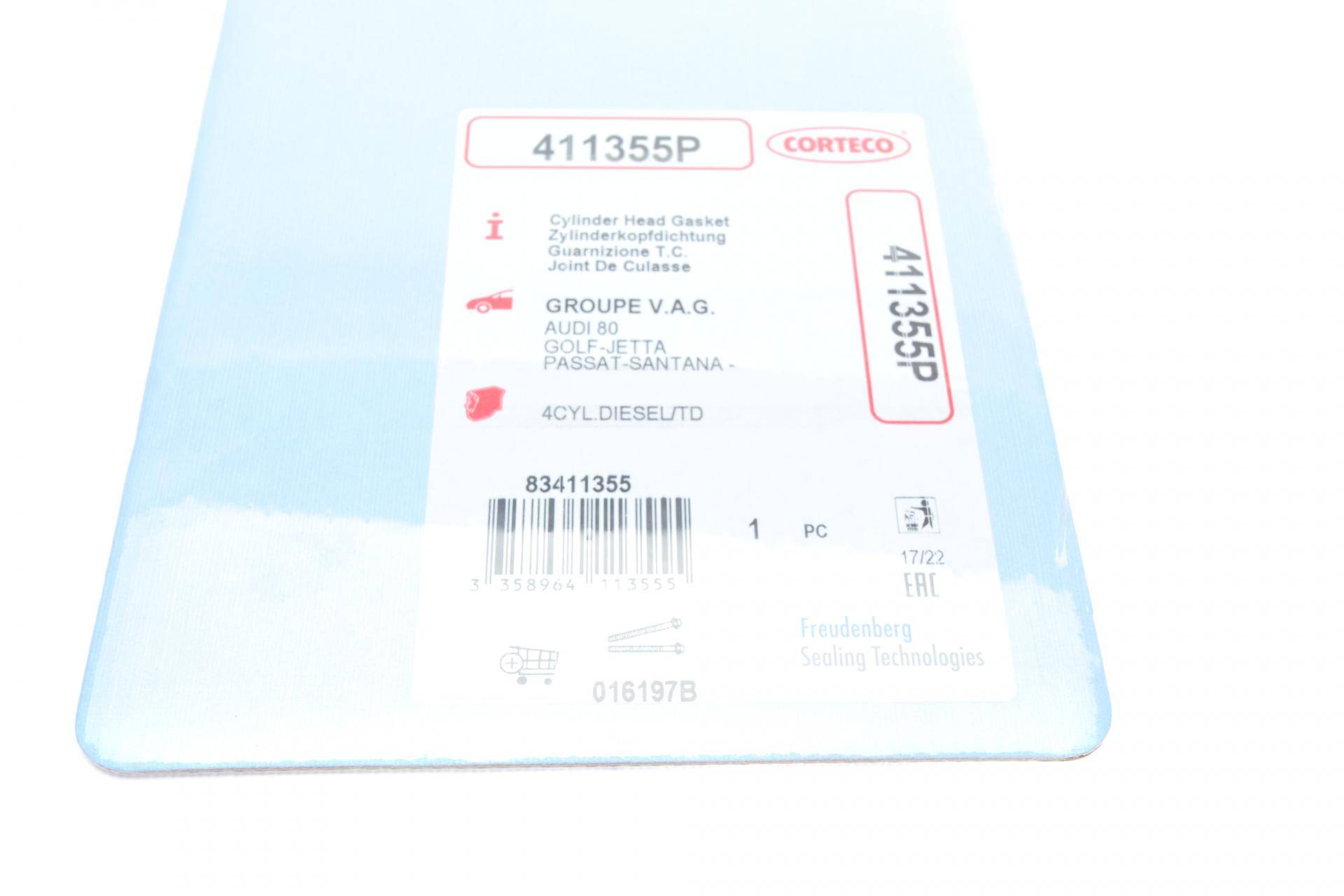 Прокладка ГБЦ VW Caddy 1.6D 83-92, Ø78,00mm, 1,61mm, 3 мітки