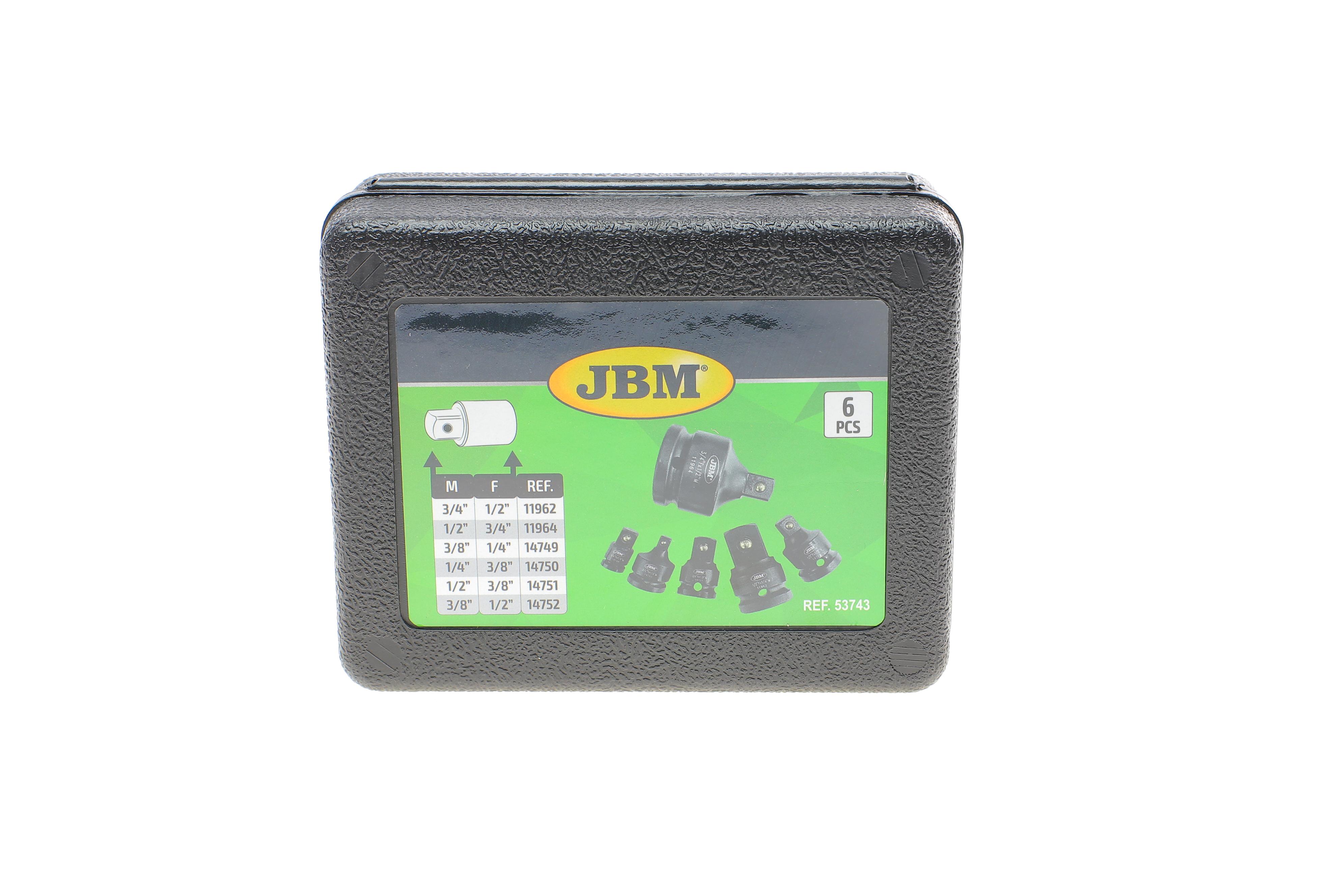 Набір ударних перехідників 1/2"-1/4"-3/8" 6 од.