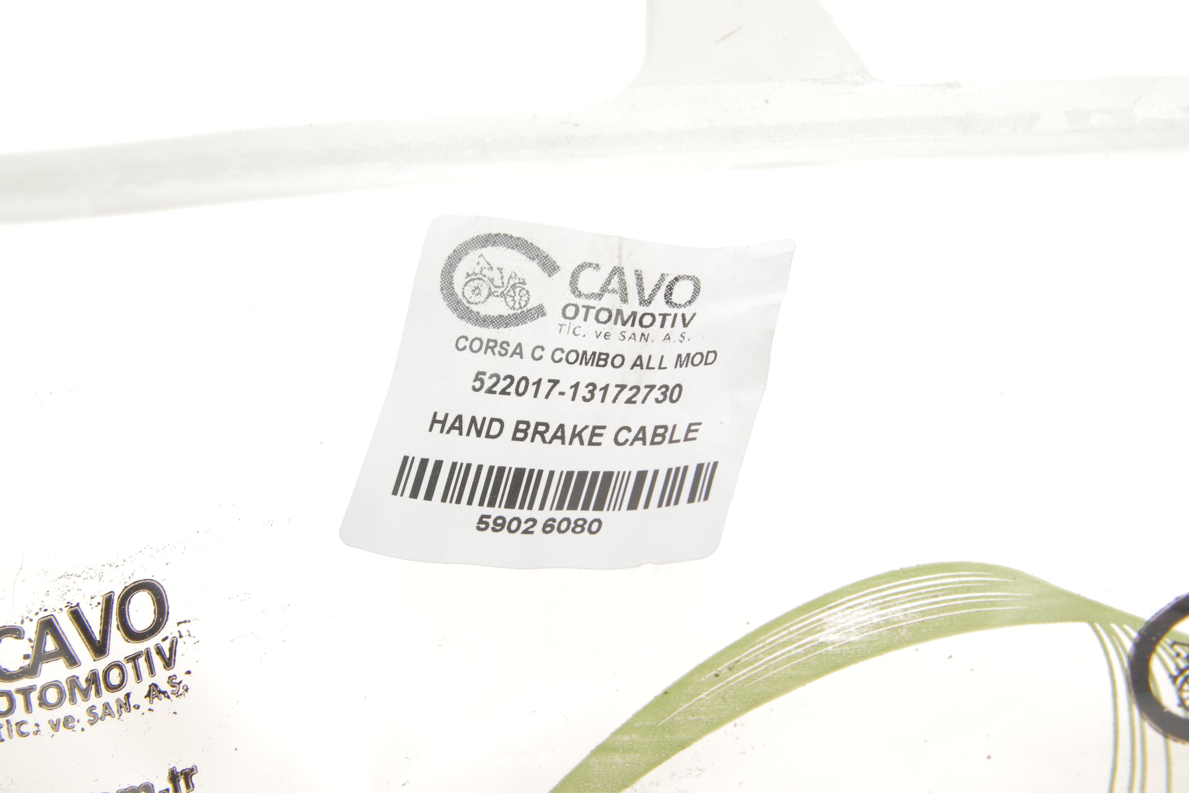 Трос ручника Opel Combo 01- (дискові гальма) (1582/1407mm) (к-кт)