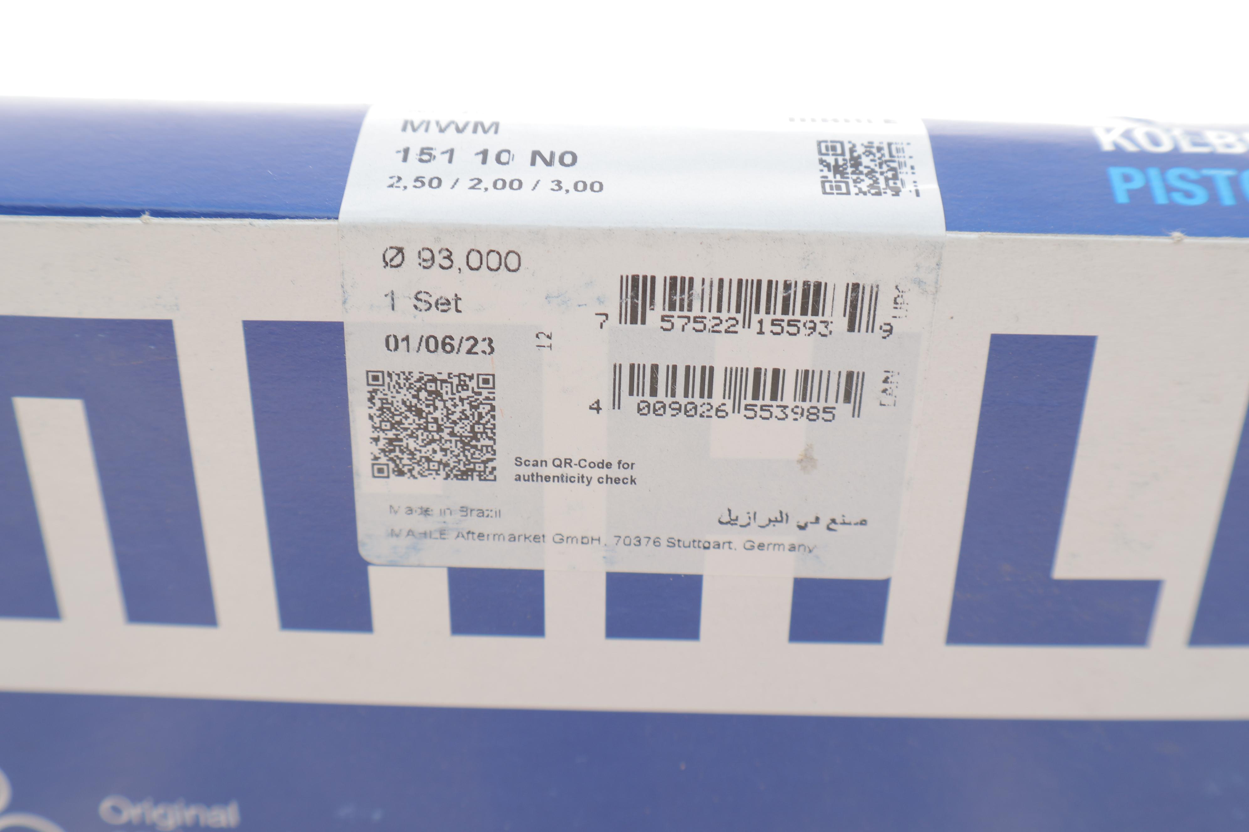 Кольца поршневые VW LT 2.8TDI 96-116kw  (93.00mm/STD) (2.5-2-3)