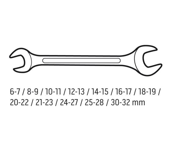 Набір ключів ріжкових 6x7-30x32 мм 12 од.