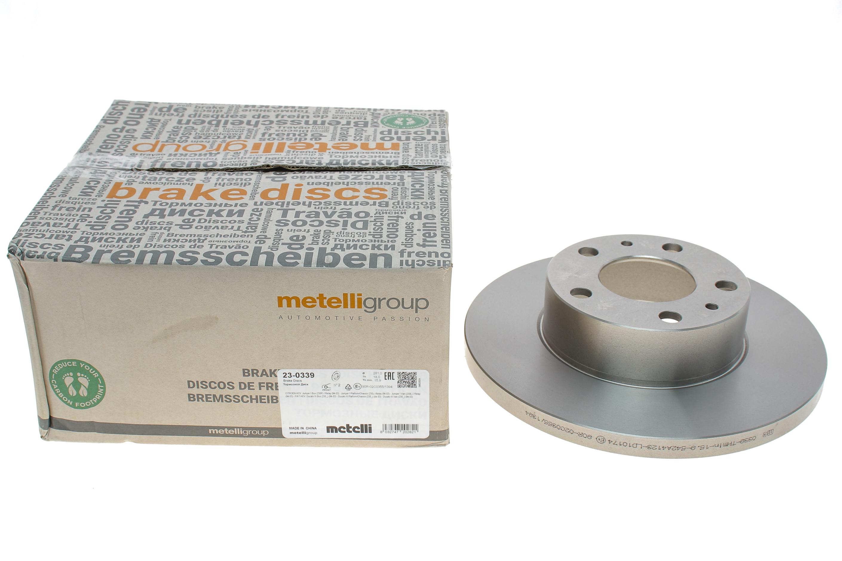 Диск гальмівний (передній) Citroen Jumper/Fiat Ducato/Peugeot Boxer 94-02 (281x18)