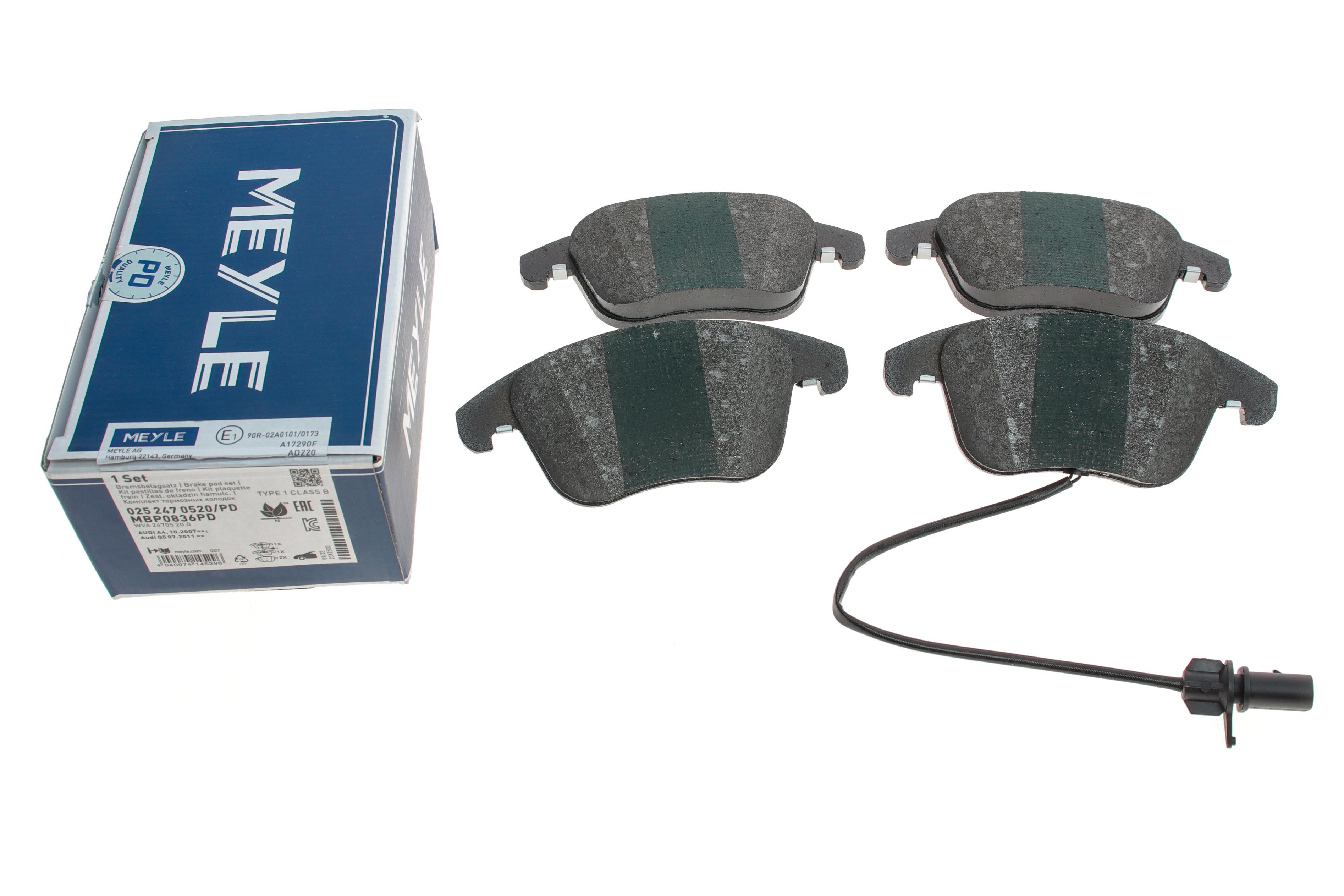 Колодки гальмівні (передні) Audi A4/A5 07- (Ate) (з датчиком)