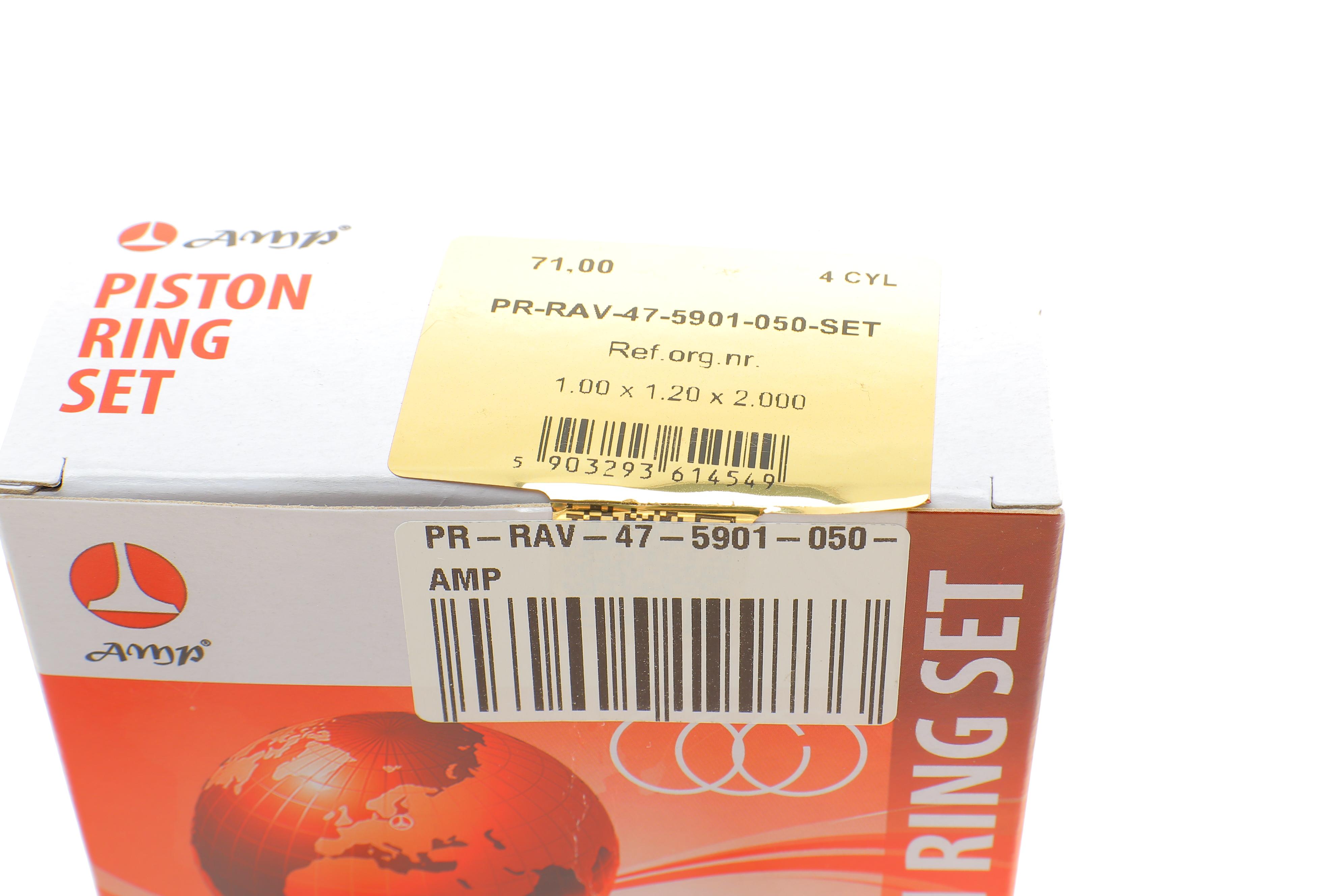 Кільця поршневі Ravon R2 1.2 16- (+0.50/71.00mm) (1.0x1.2x2.0)