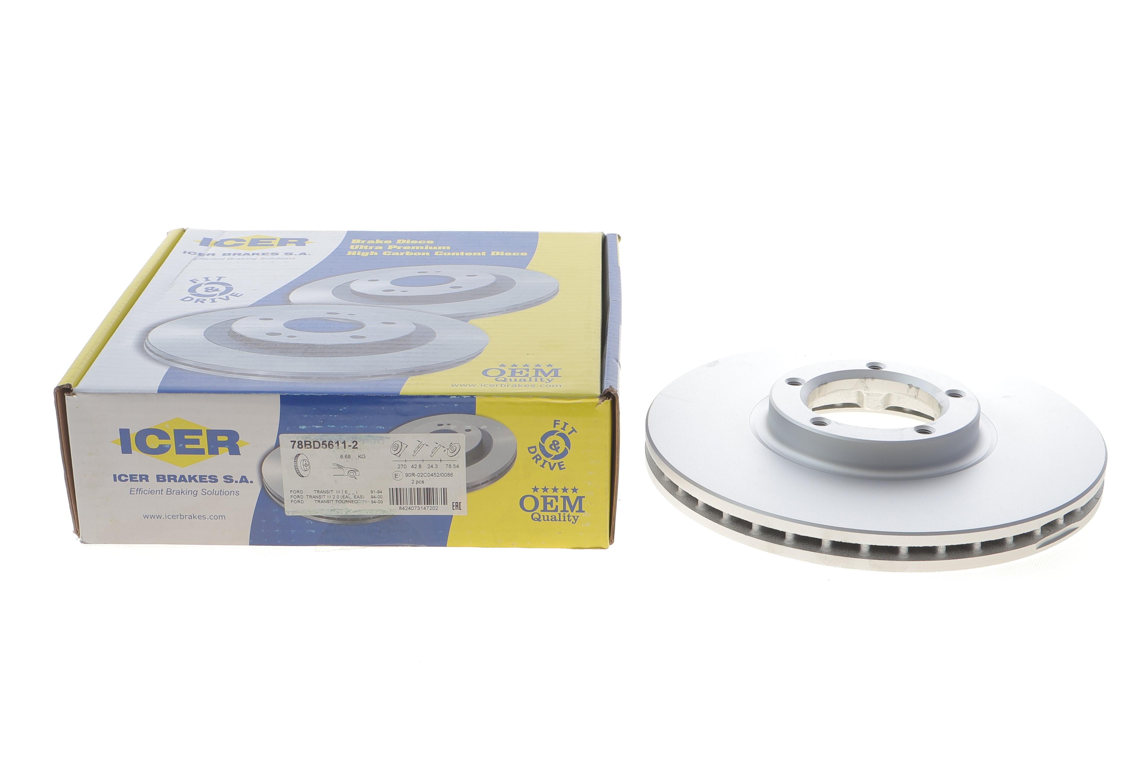 Диск гальмівний (передній) Ford Transit 91-00 T15" (270x24.3) (з покриттям) (вентильований)