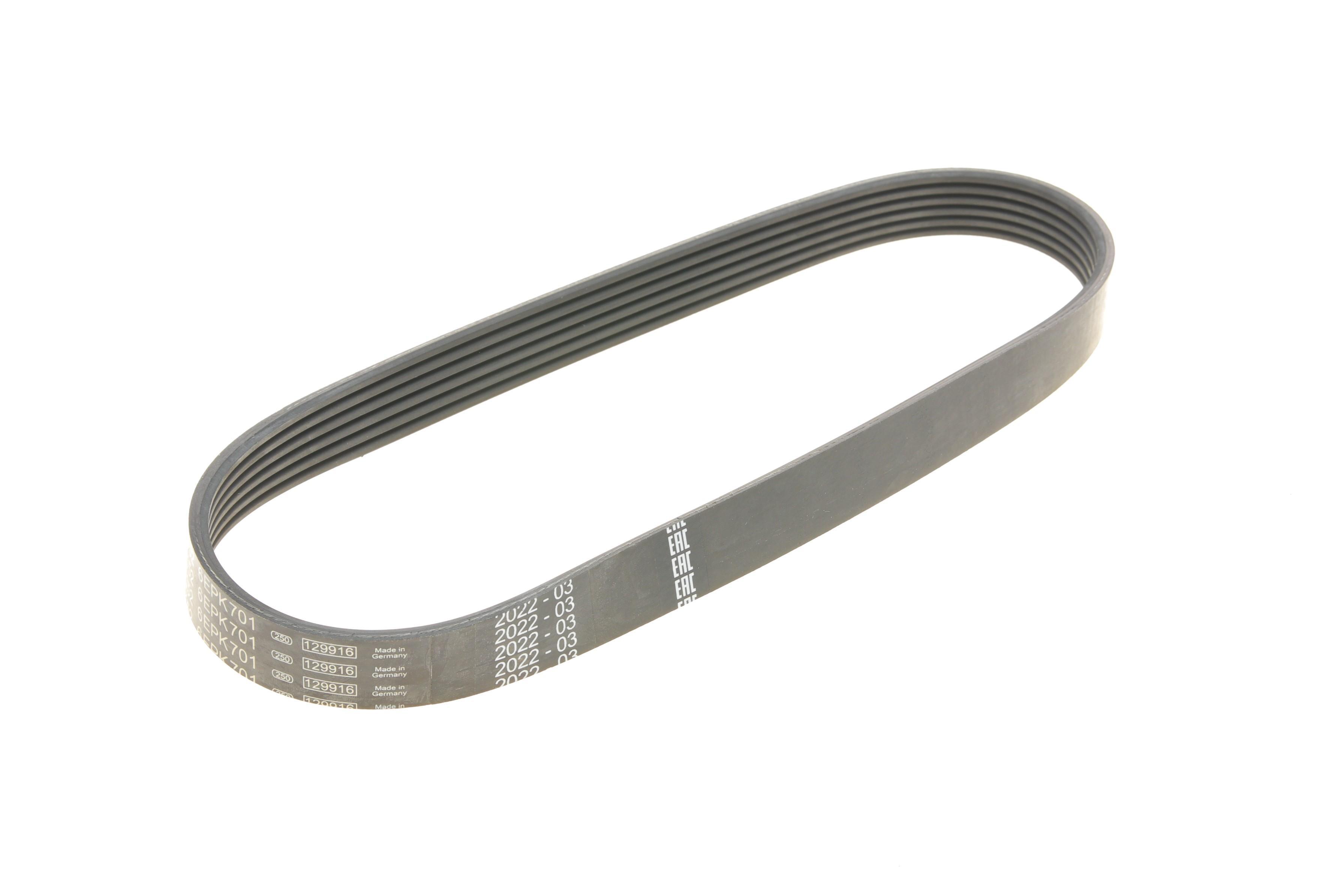 Ремінь генератора Seat Ibiza 15-/VW Polo 1.0/1.6 14-/Skoda Fabia 14- (6PK701)