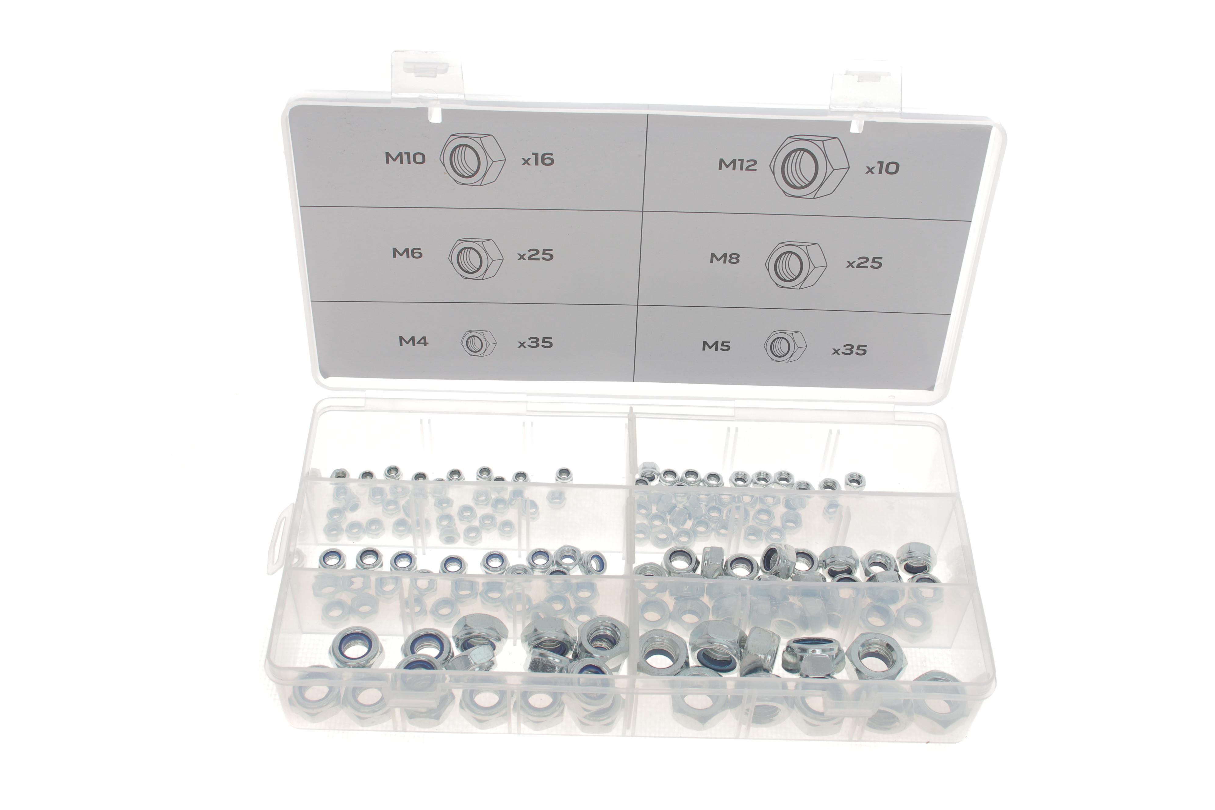Гайка самостопорна (146шт) (M4/M/M6/M8/M10/M12)