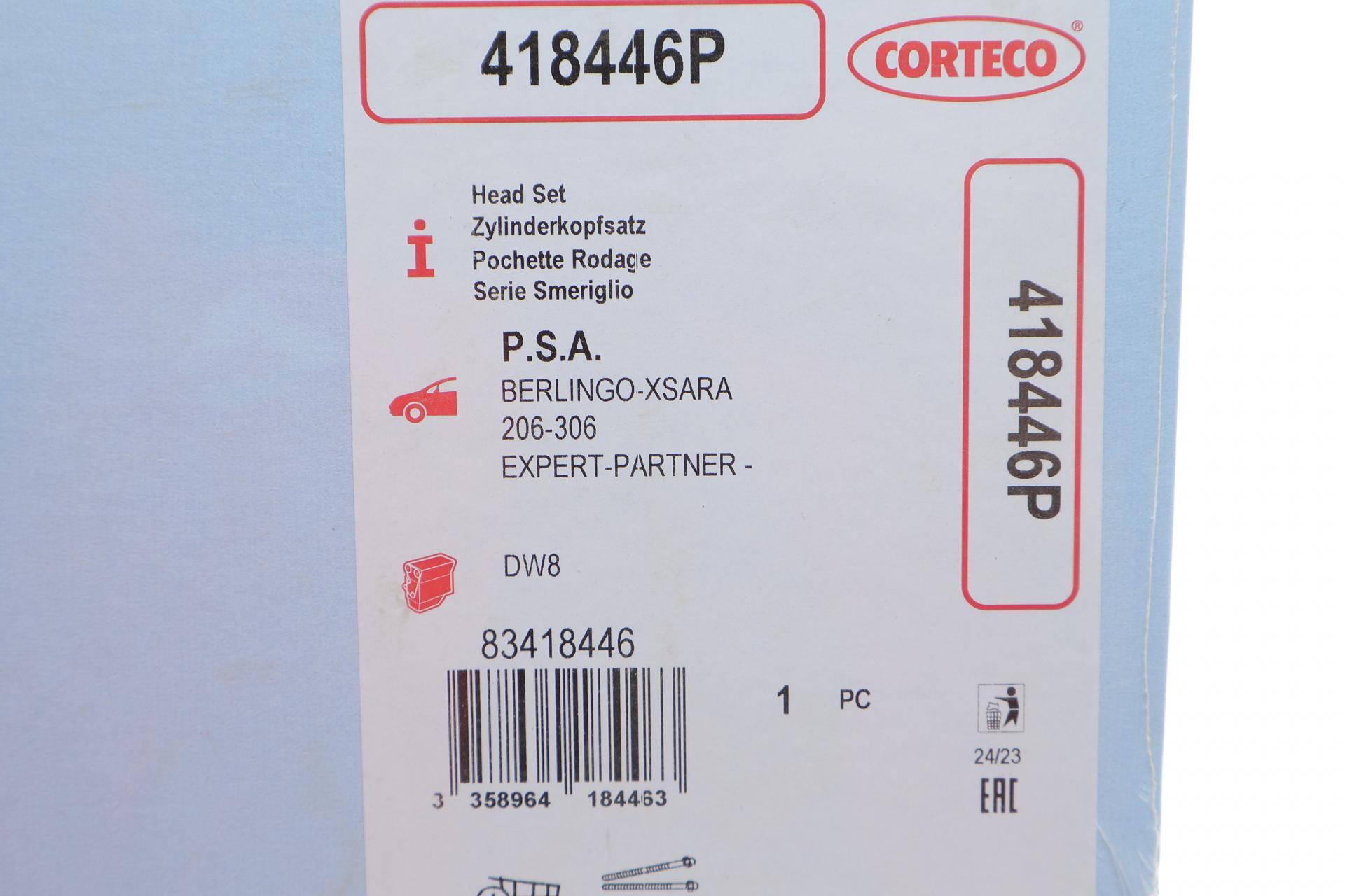 Комплект прокладок (верхній) Citroen Berlingo/Peugeot Partner 1.9D 96-07 (без ГБЦ)