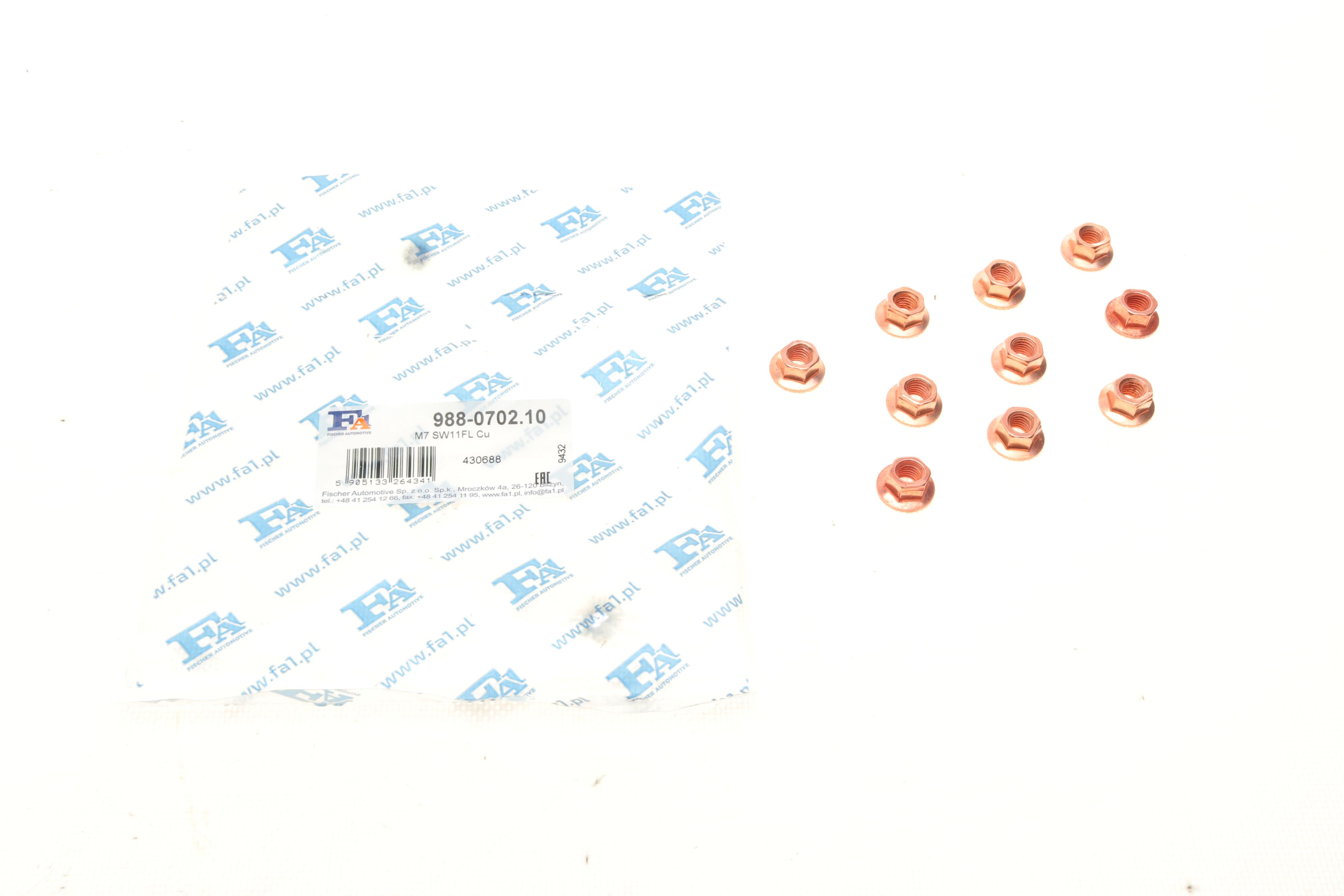 Гайка (M7x1.0) c буртиком самоконтрольна (к-кт 10шт) (SW11)