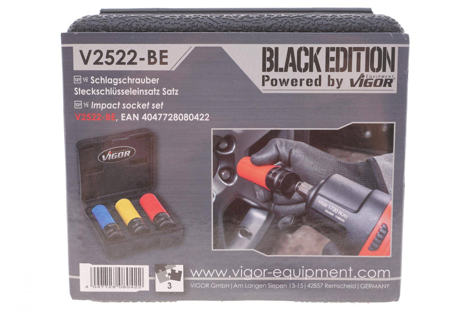 Набір ударних головок 1/2" для шиномонтажу 17-19-21 мм BLACK EDITION