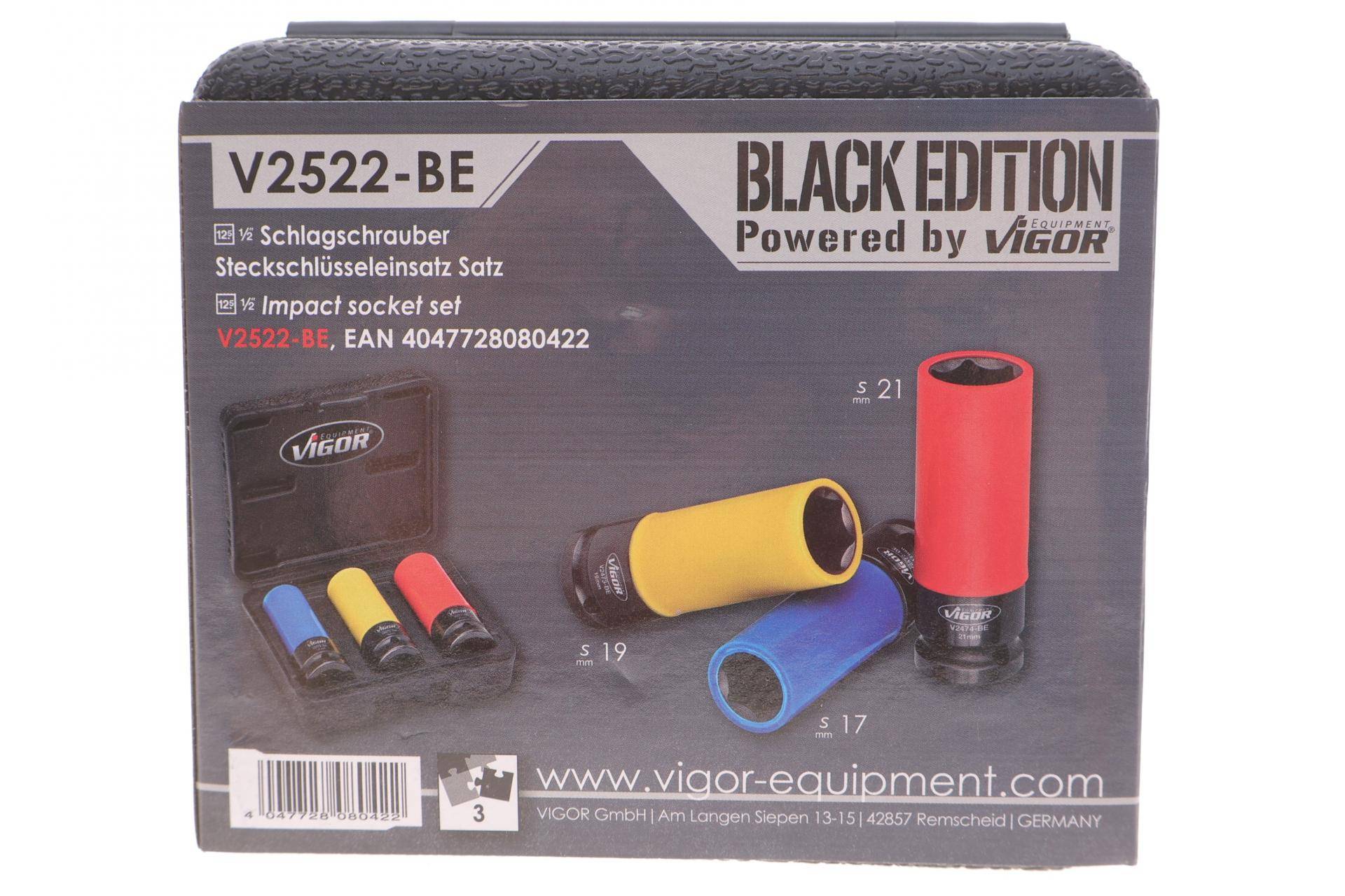 Набір ударних головок 1/2" для шиномонтажу 17-19-21 мм BLACK EDITION