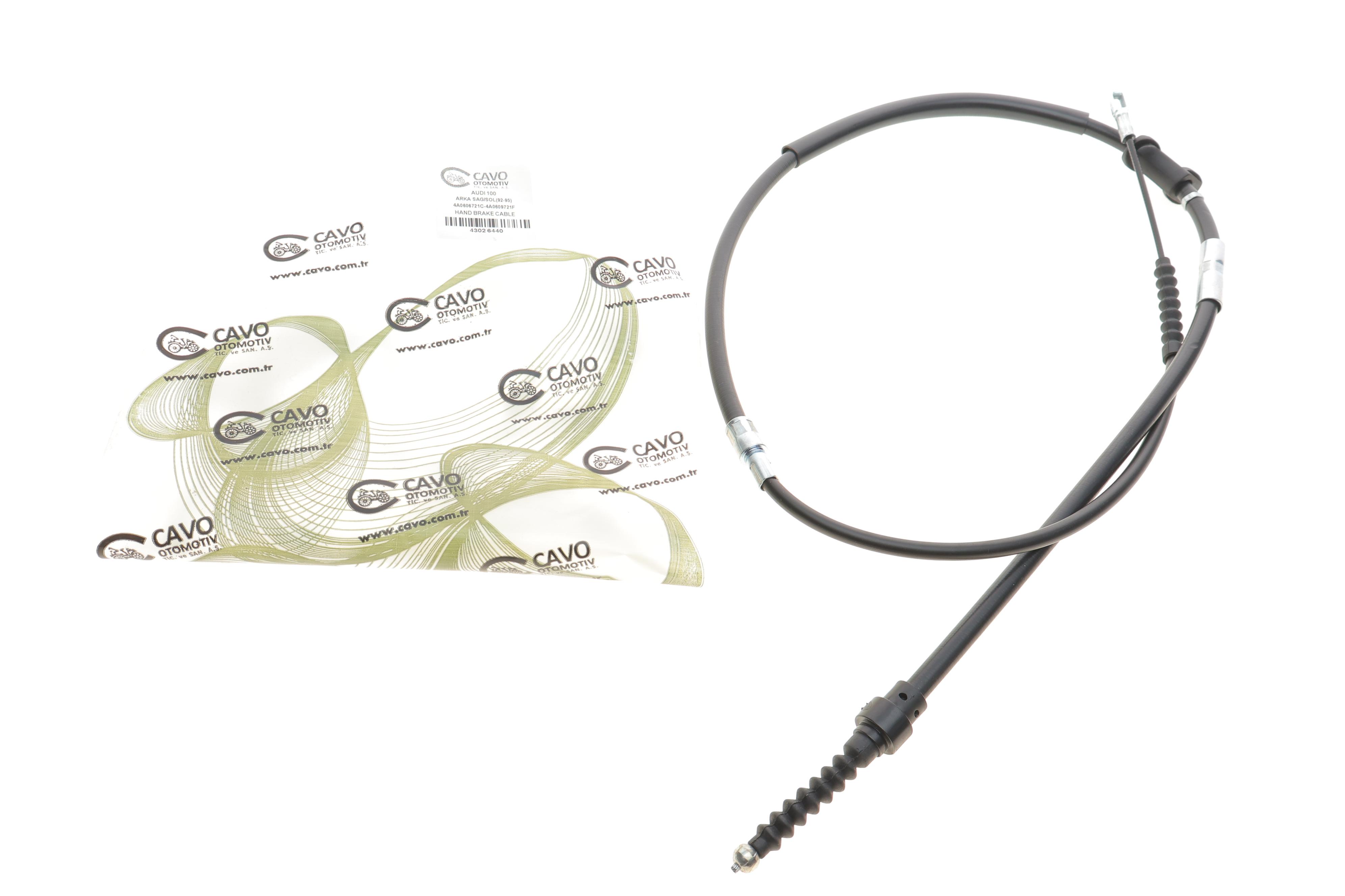 Трос ручника (задний) Audi 100 90-95 (1480/910+365mm)
