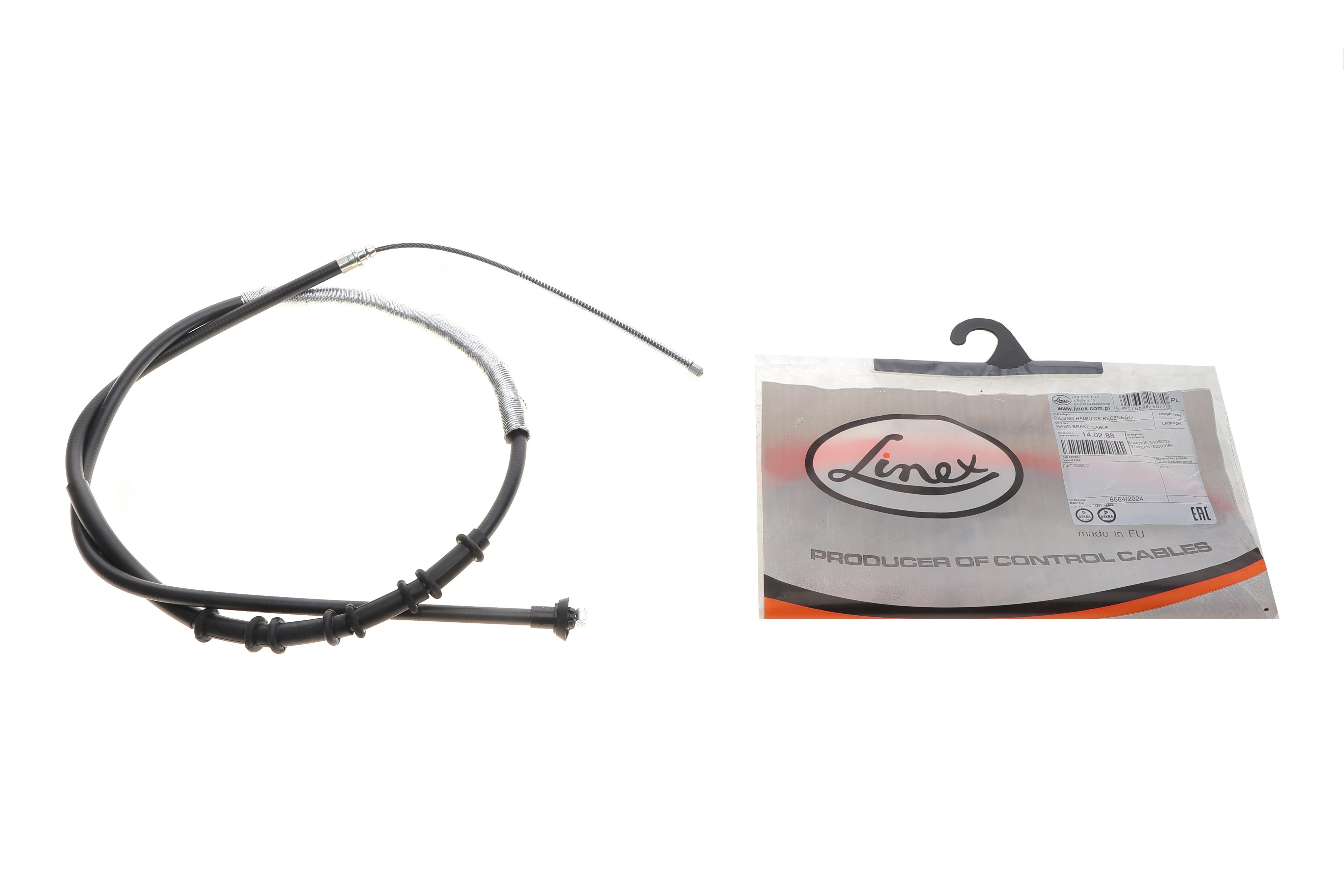 Трос ручника (задній) Fiat Doblo 10- (L=1850/1555mm)