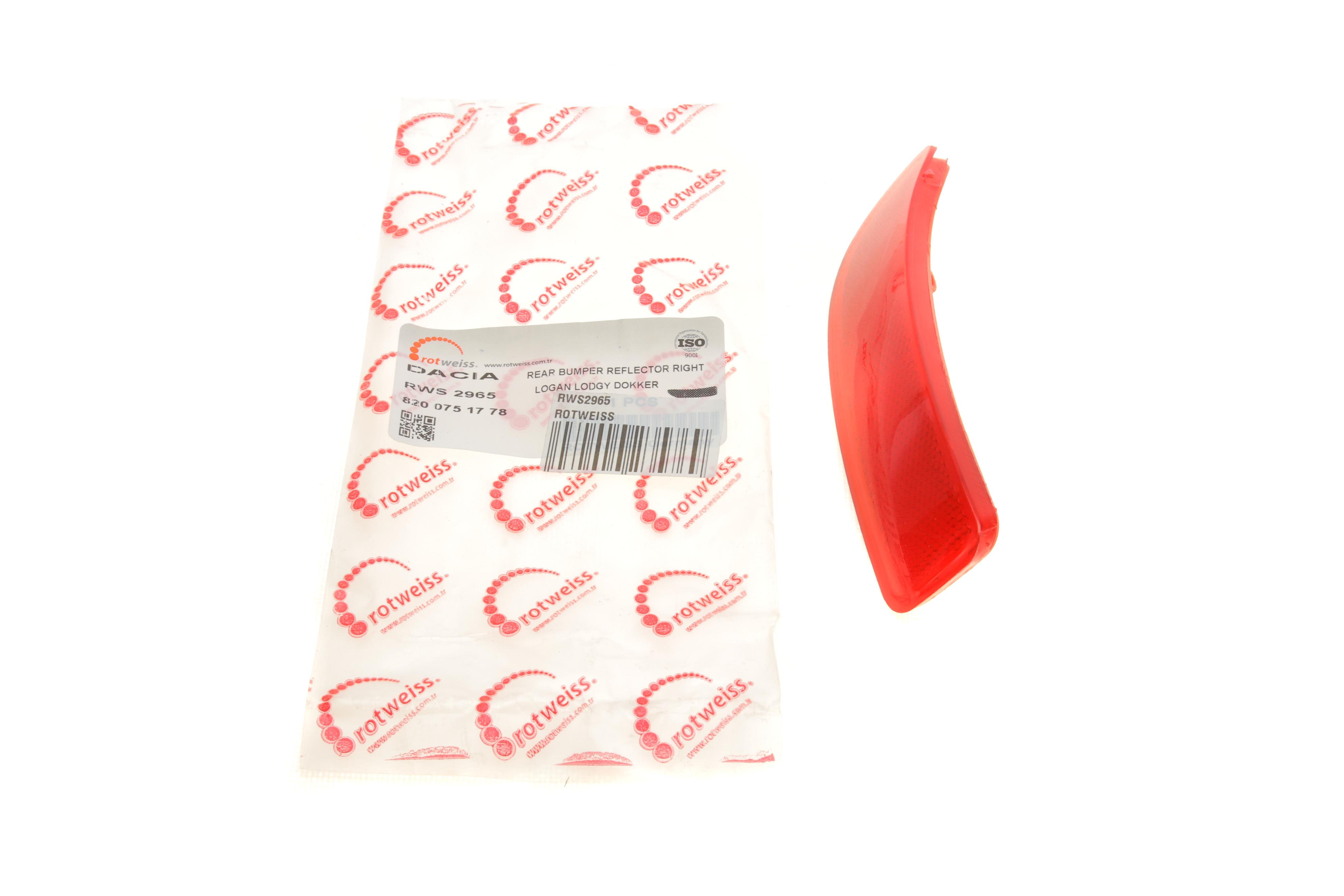 Світловідбивач бампера (заднього) Dacia Dokker 12-/Logan 04-12 (R)