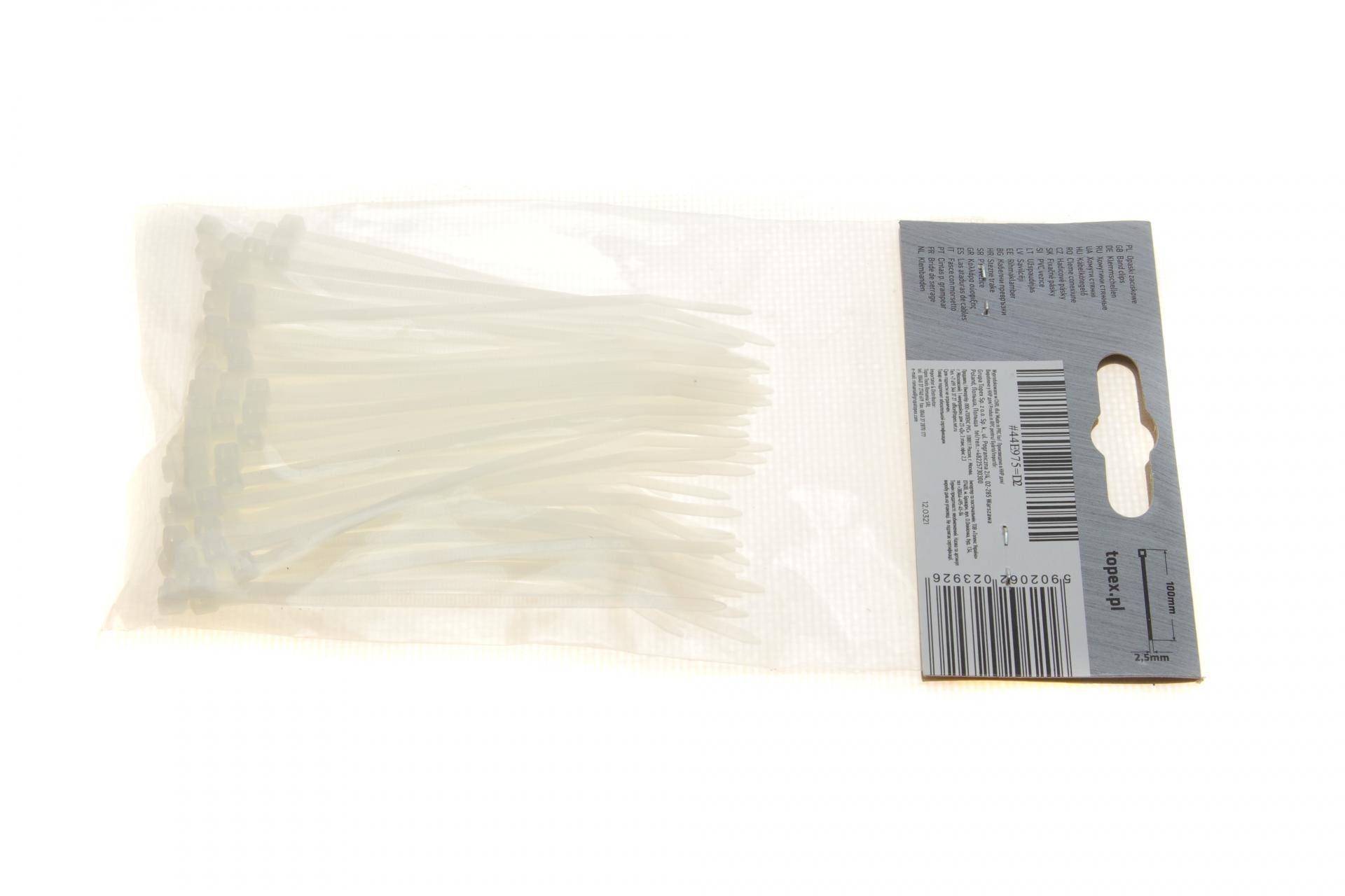 Набір стяжок пластикових 2,5x100 мм 100 од. (біла)