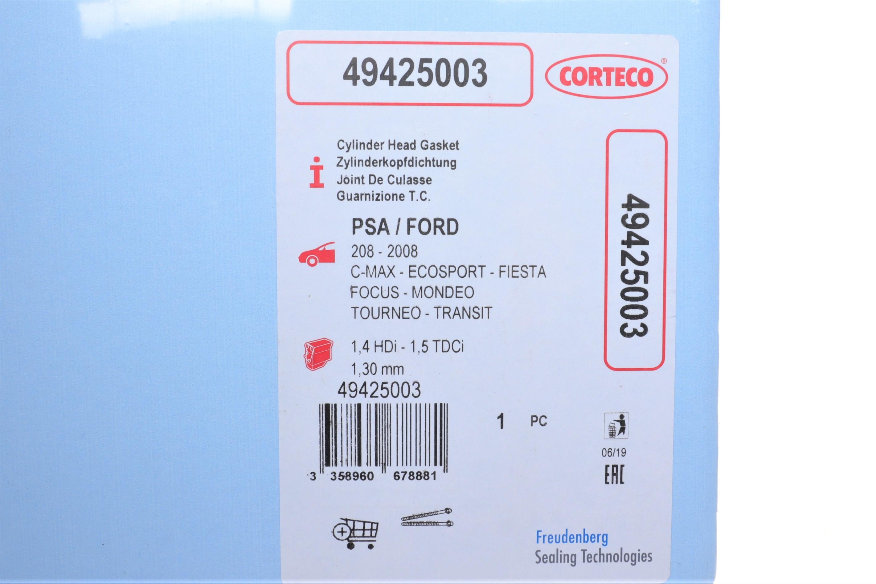 Прокладка ГБЦ Ford Transit Courier 1.5TDCi 15- (5 меток) (1.30mm)