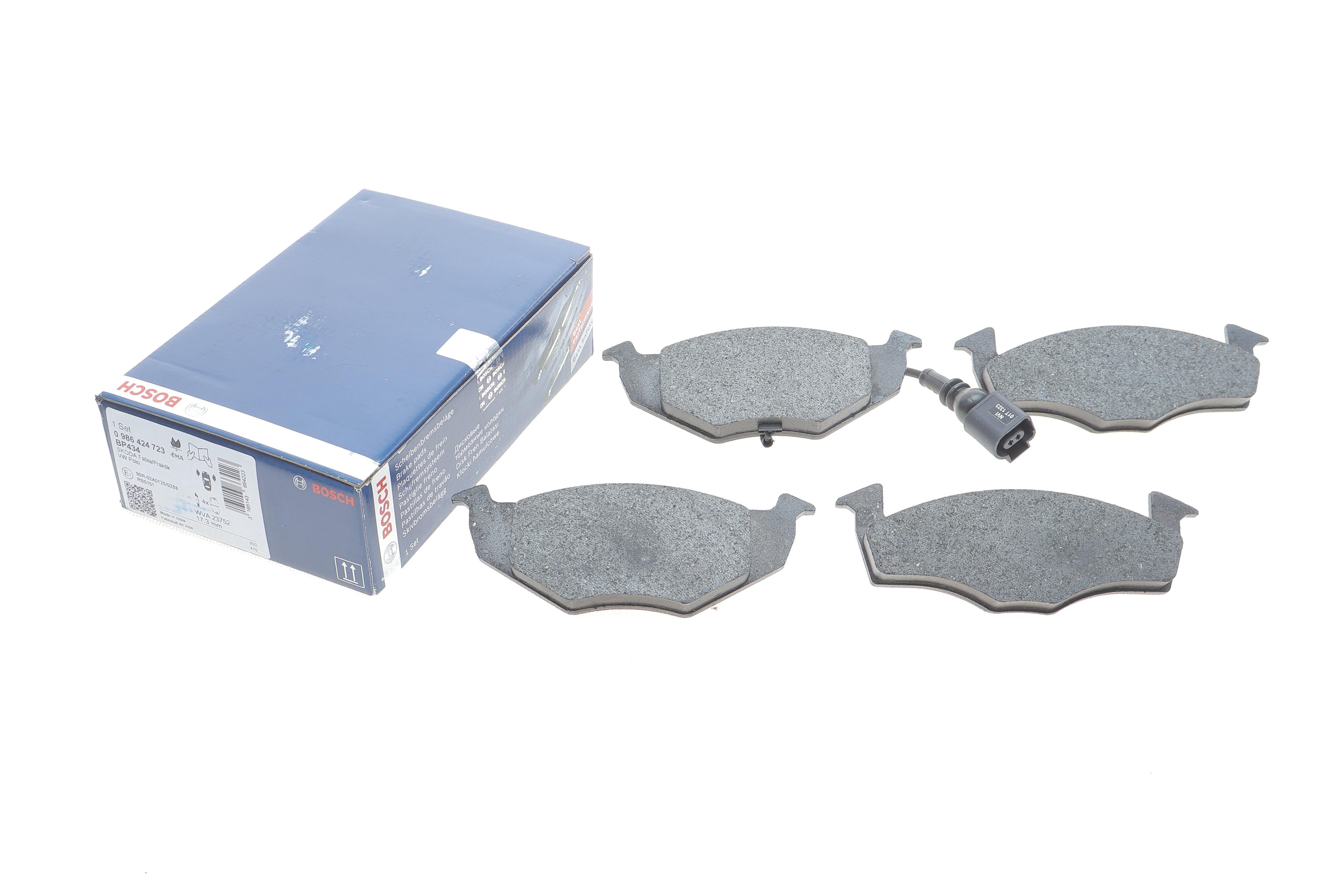 Колодки гальмівні (передні) Skoda Fabia 99-14/VW Polo IV 02-10 (+датчик)