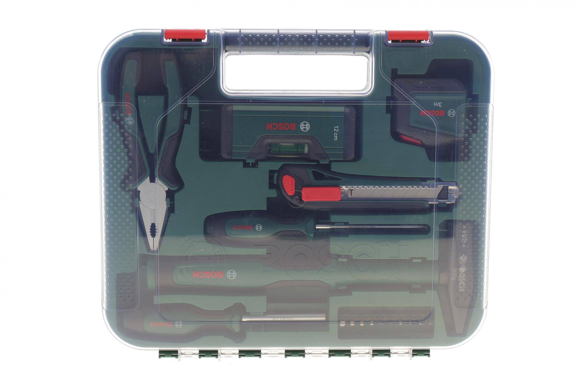 Набір інструменту комбінований (молоток, біти, викрутка, плоскогубці, рівень) 17 од.