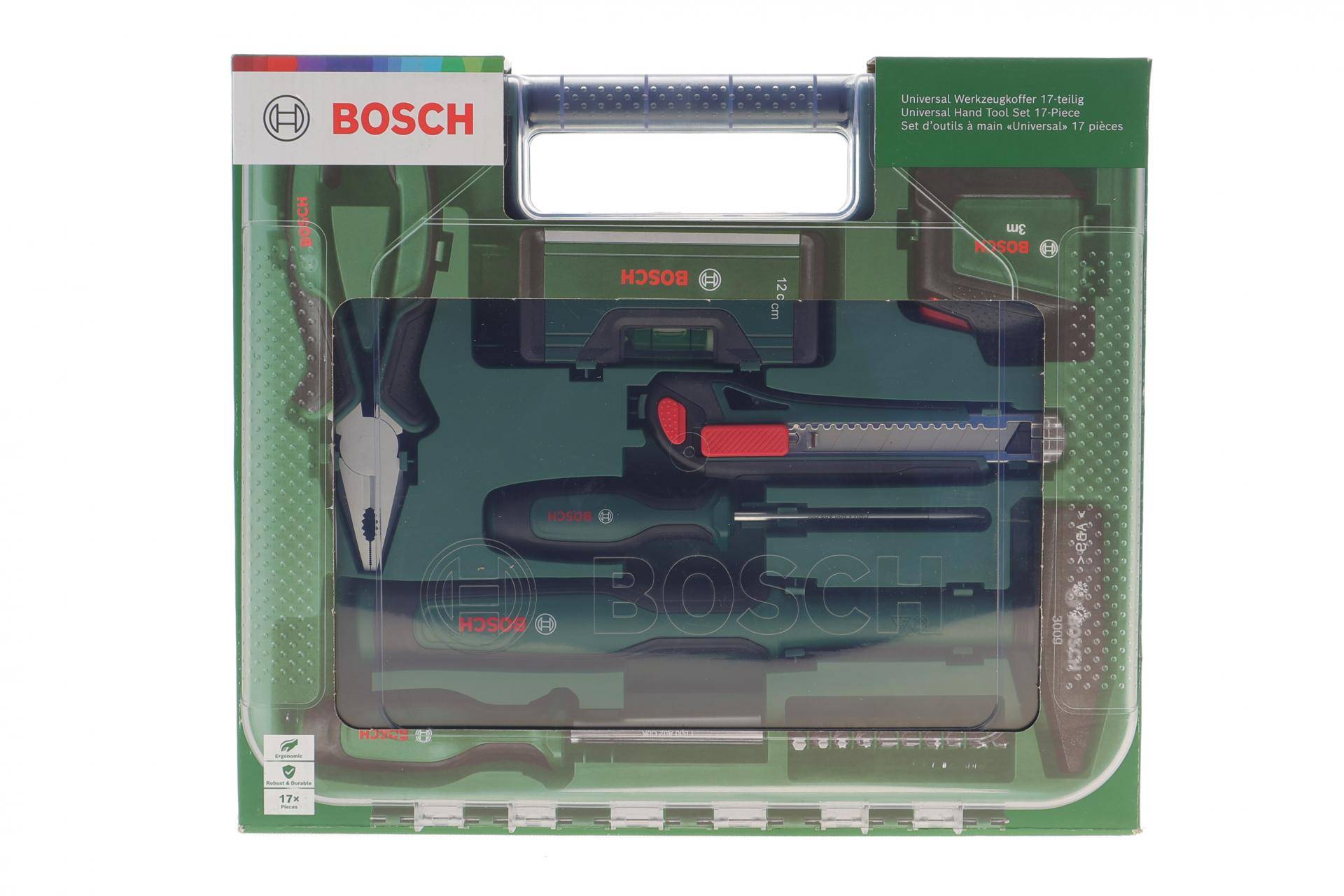 Набір інструменту комбінований (молоток, біти, викрутка, плоскогубці, рівень) 17 од.