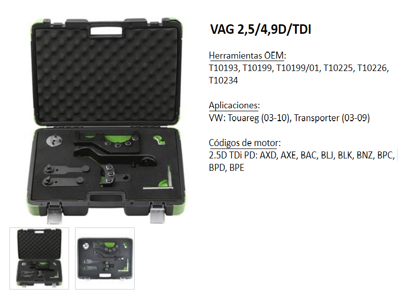 Інструмент регулювання зубчатого ременя VW T5 2.5TDI 03-09/4.9D (AXD/AXE/BAC/BLJ/BLK,BNZ/BPC/BPD/BPE)