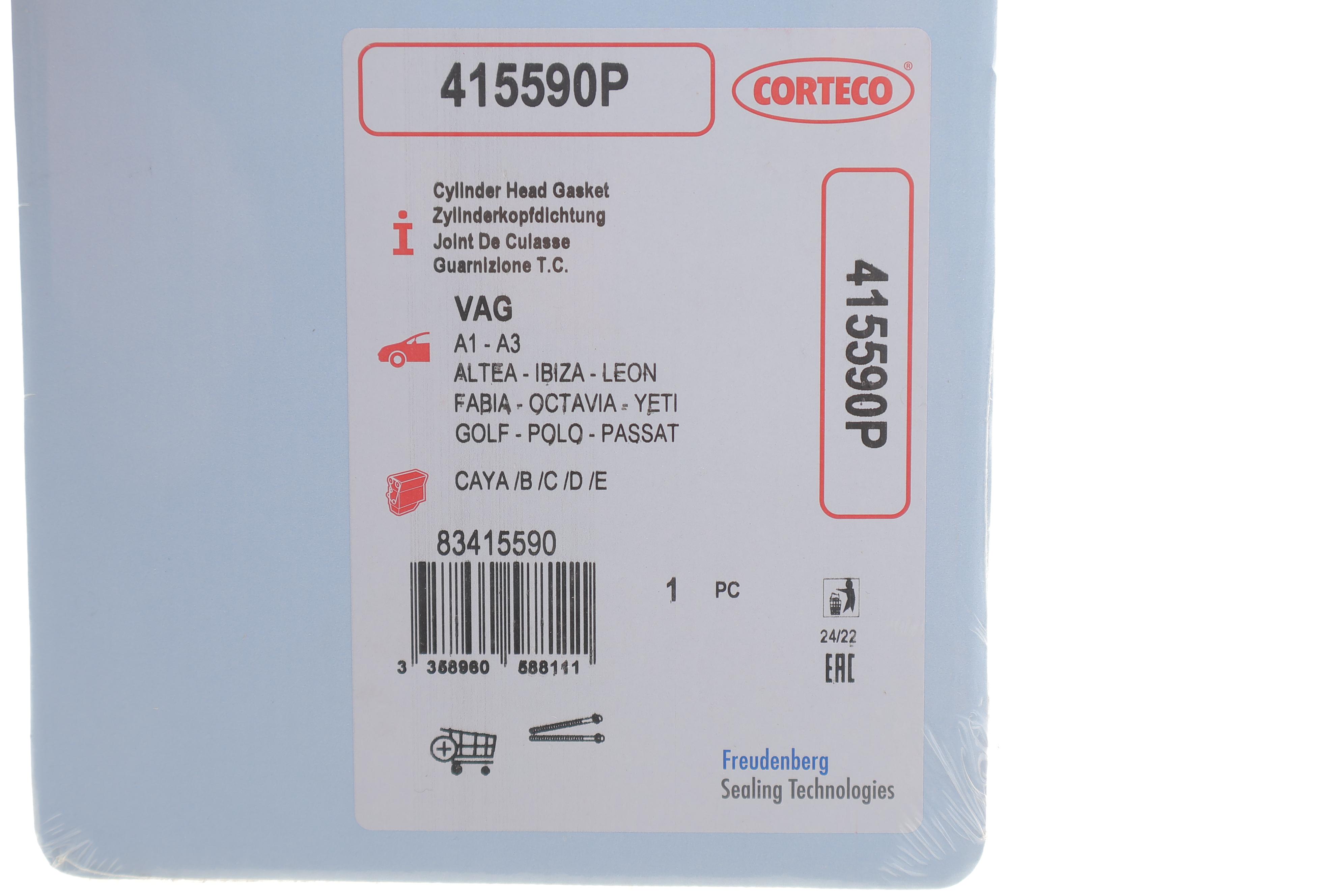 Прокладка ГБЦ VW Caddy 1.6TDI 10- (2 метки) (1.63mm)