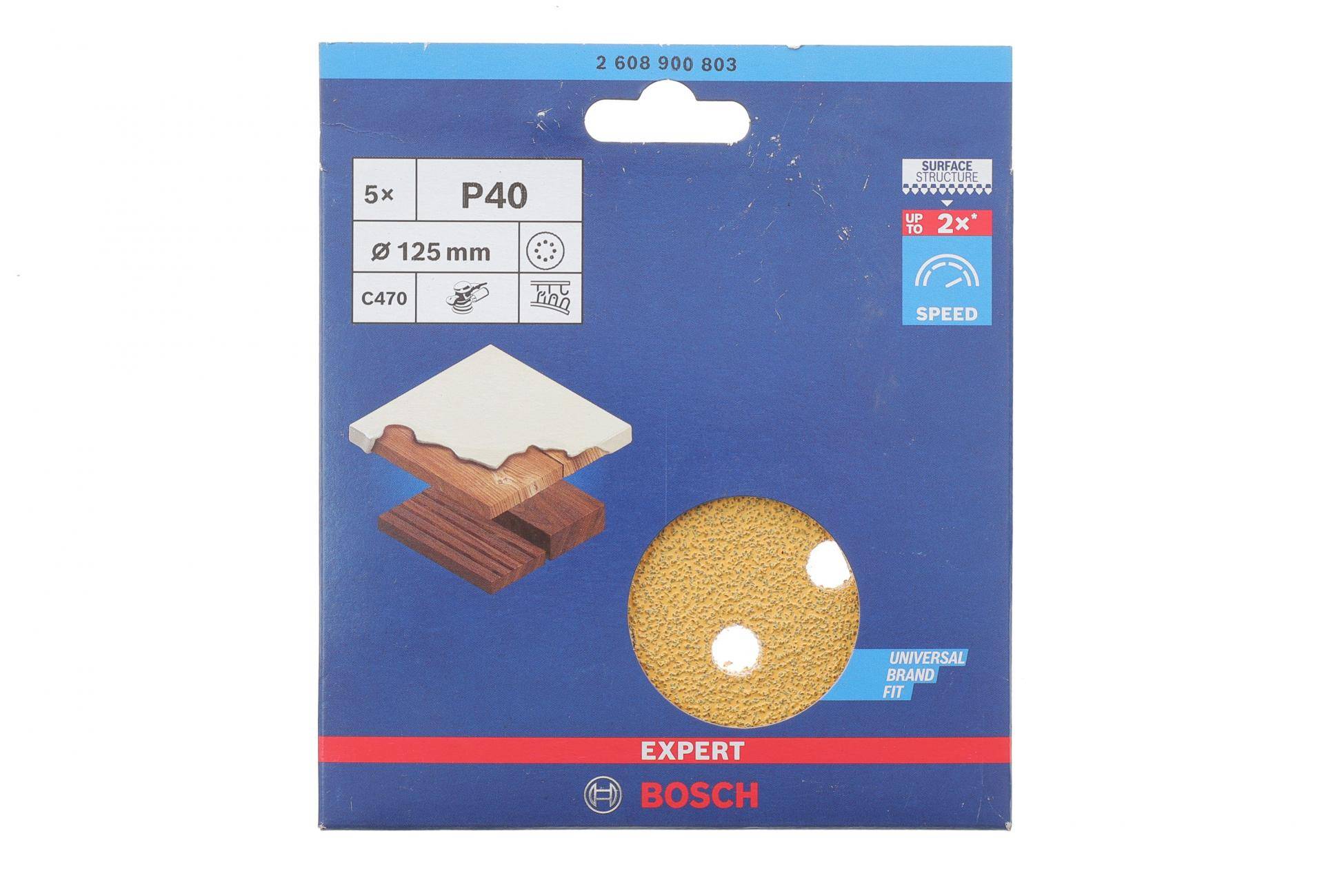 Шліфувальний папір EXPERT P40 Ø125 мм (5шт)