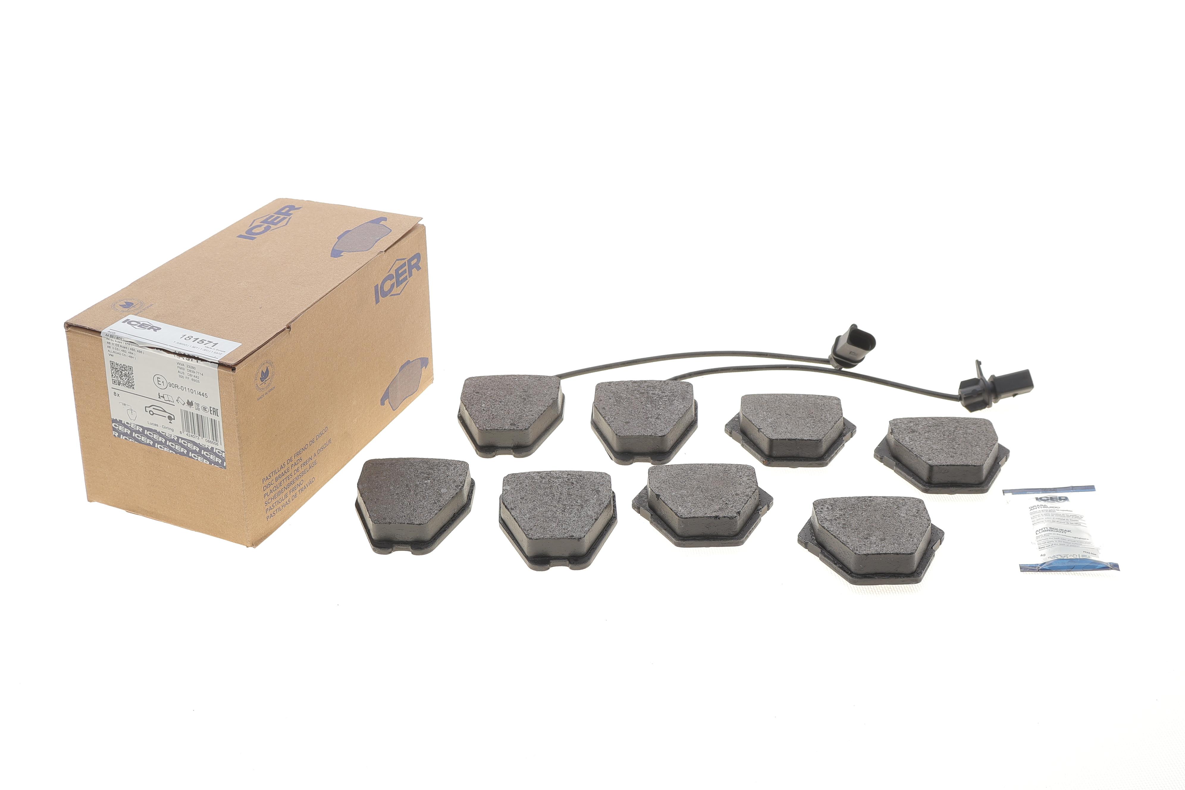 Колодки тормозные (передние) Audi A4 97-01/A6 97-05/VW Passat B5 00-05/Phaeton 02-08 (+датчики)