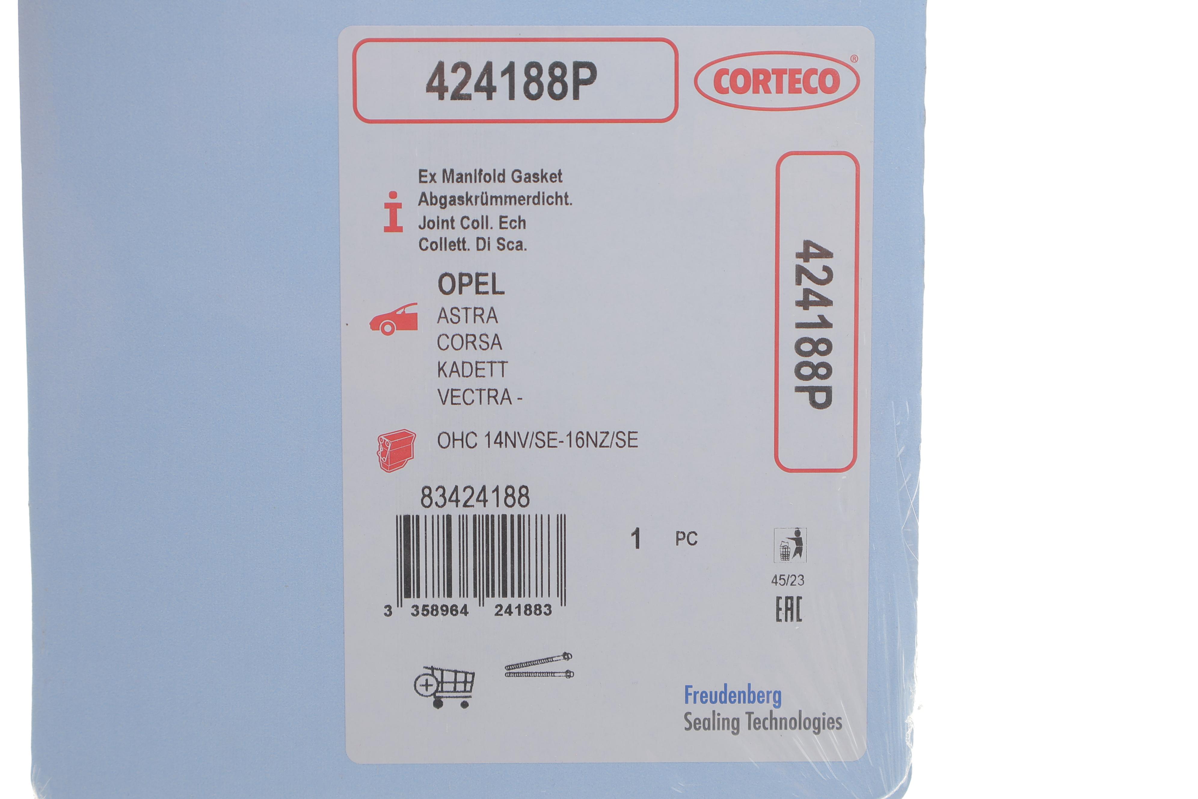 Прокладка колектора випускного Opel Combo 1.2/1.4 -94/Daewoo Lanos 1.4/1.5 97-